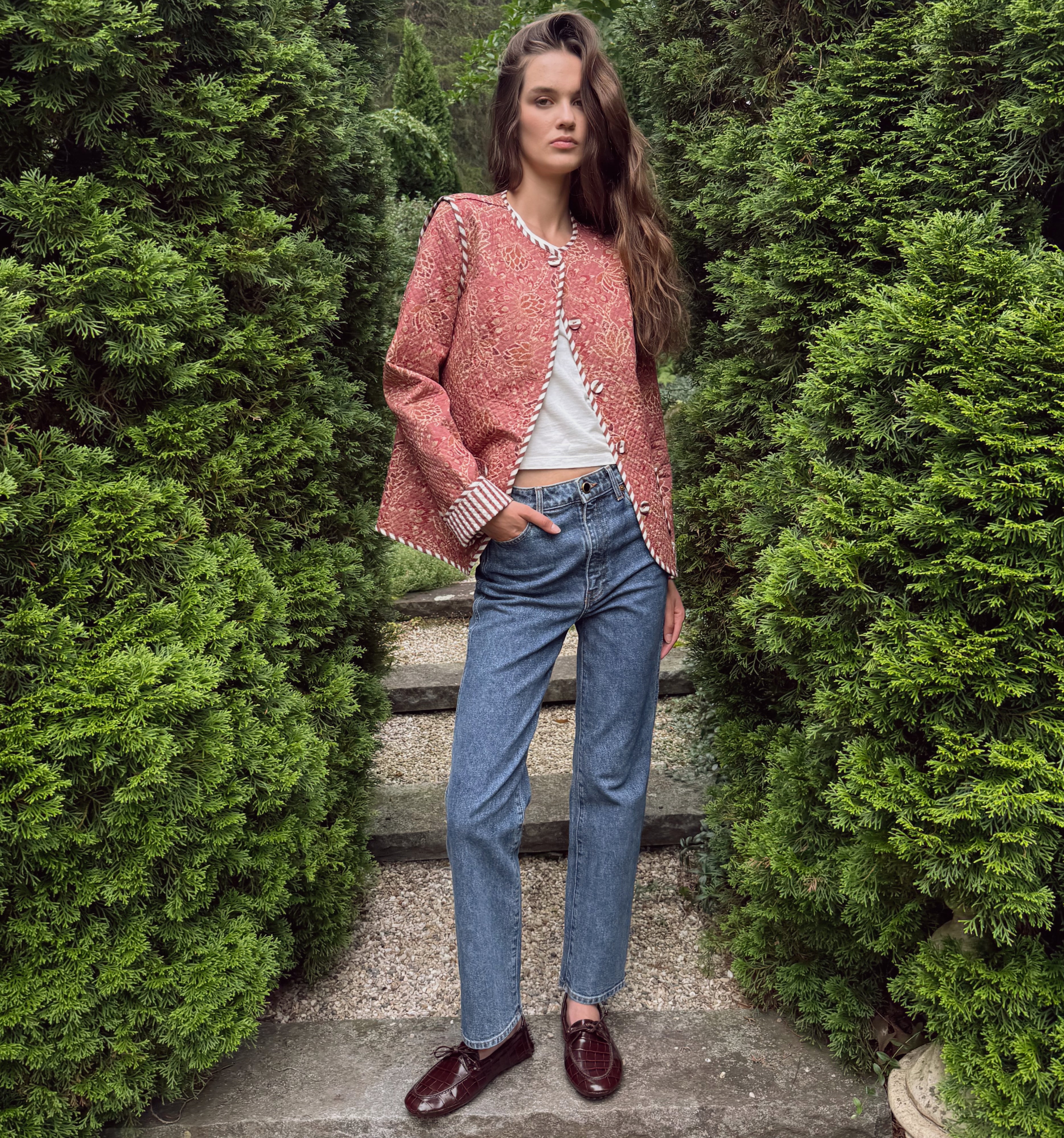 The Rowan Jacket in Autumn Floral color: Autumn Floral