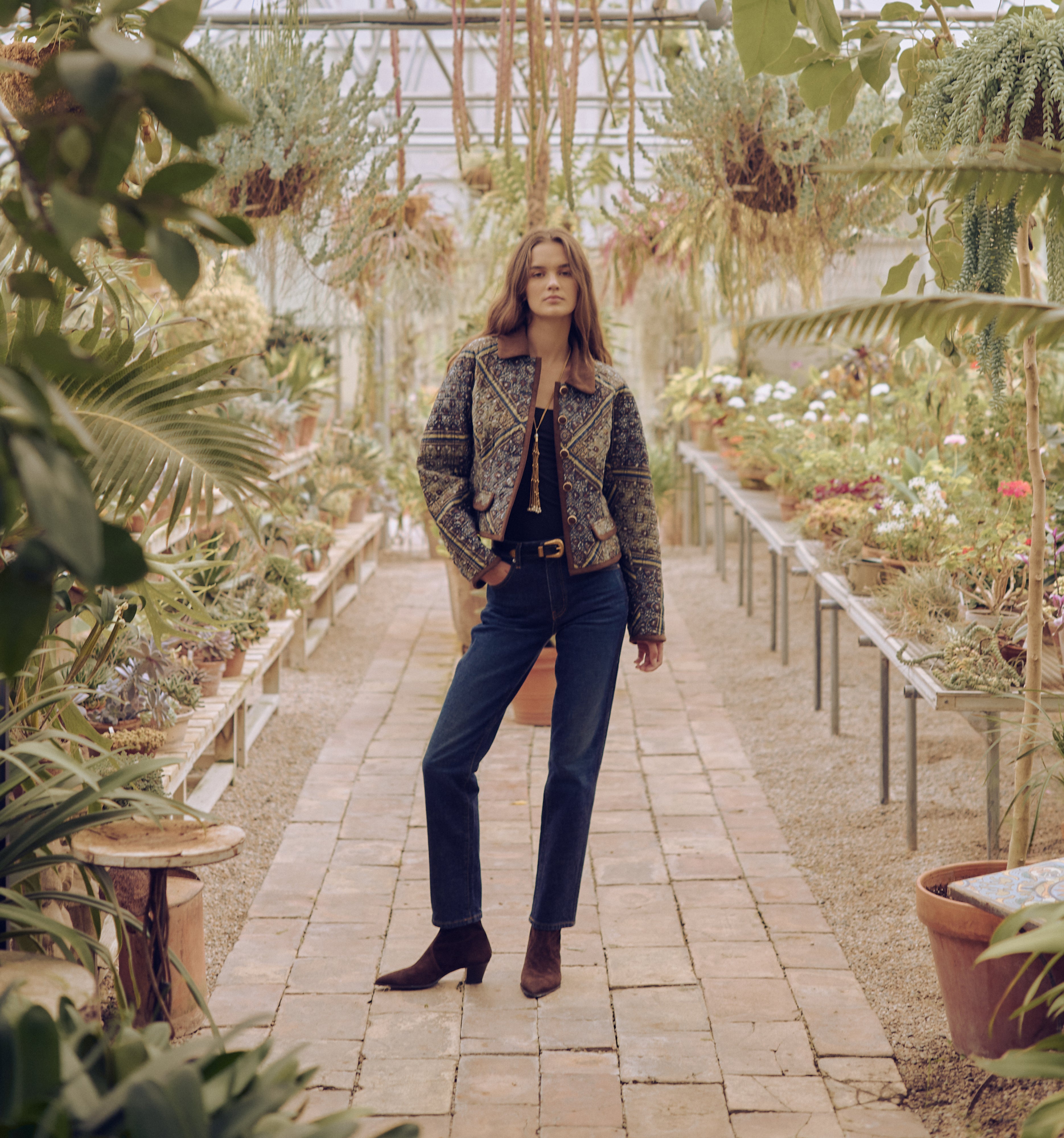 The Dax Jacket in Olive Equestrian Scarf color: Olive Equestrian Scarf