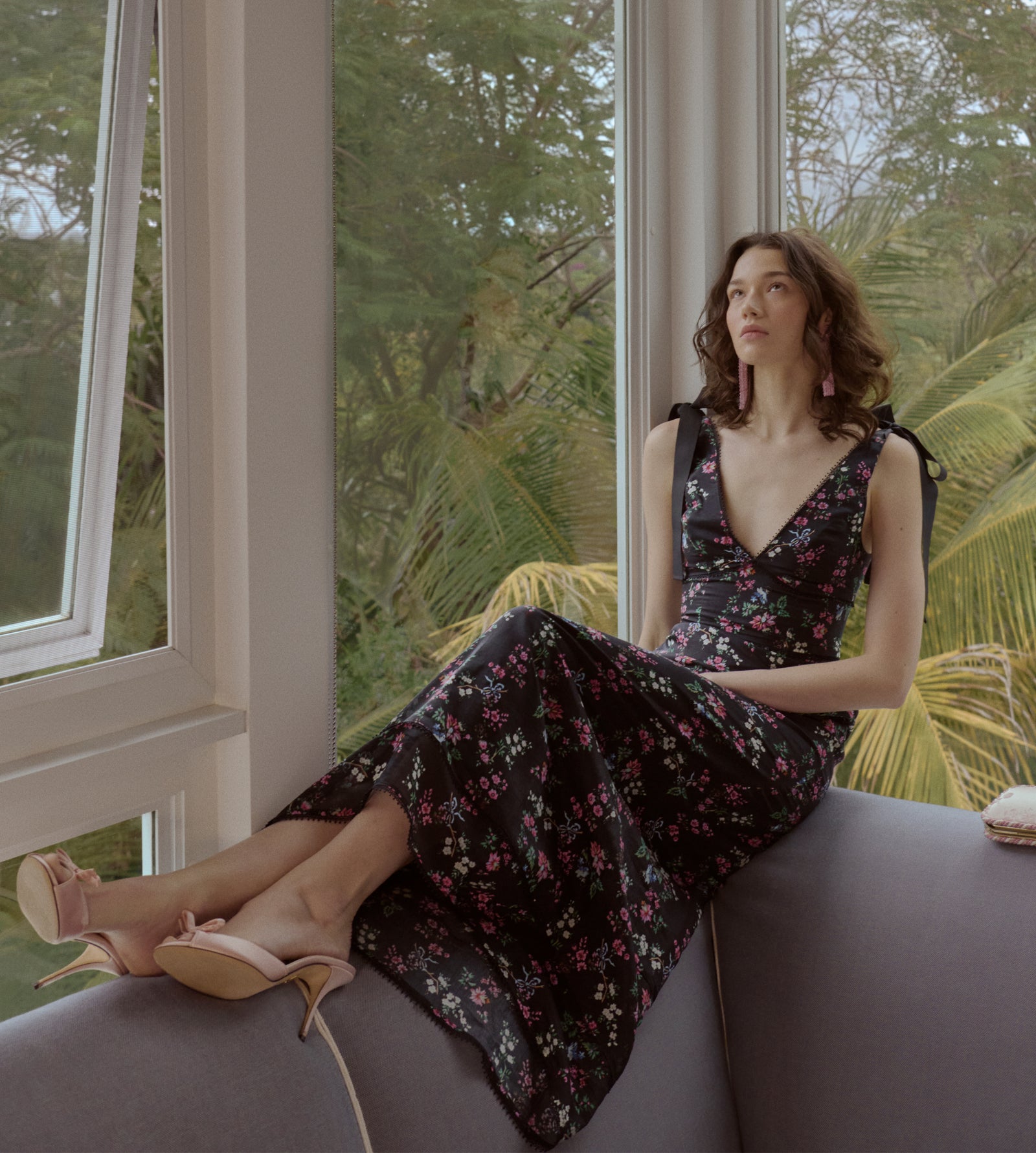 The Cassie Dress | Navy Scallop Bow Chintz / 2 | Hill House Home