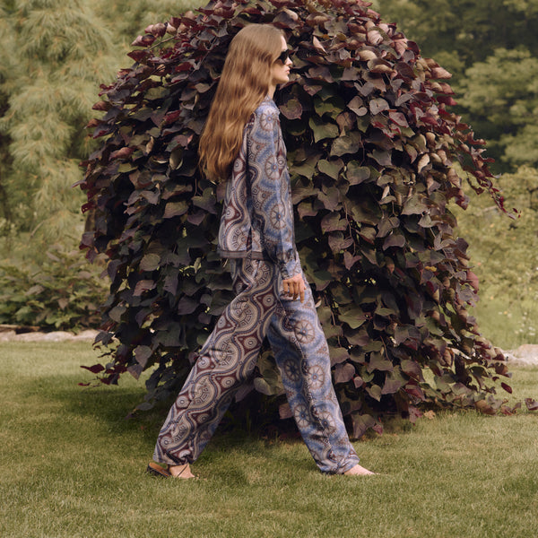 The Taylor Pant - Brown Cobalt Medallion – Hill House Home