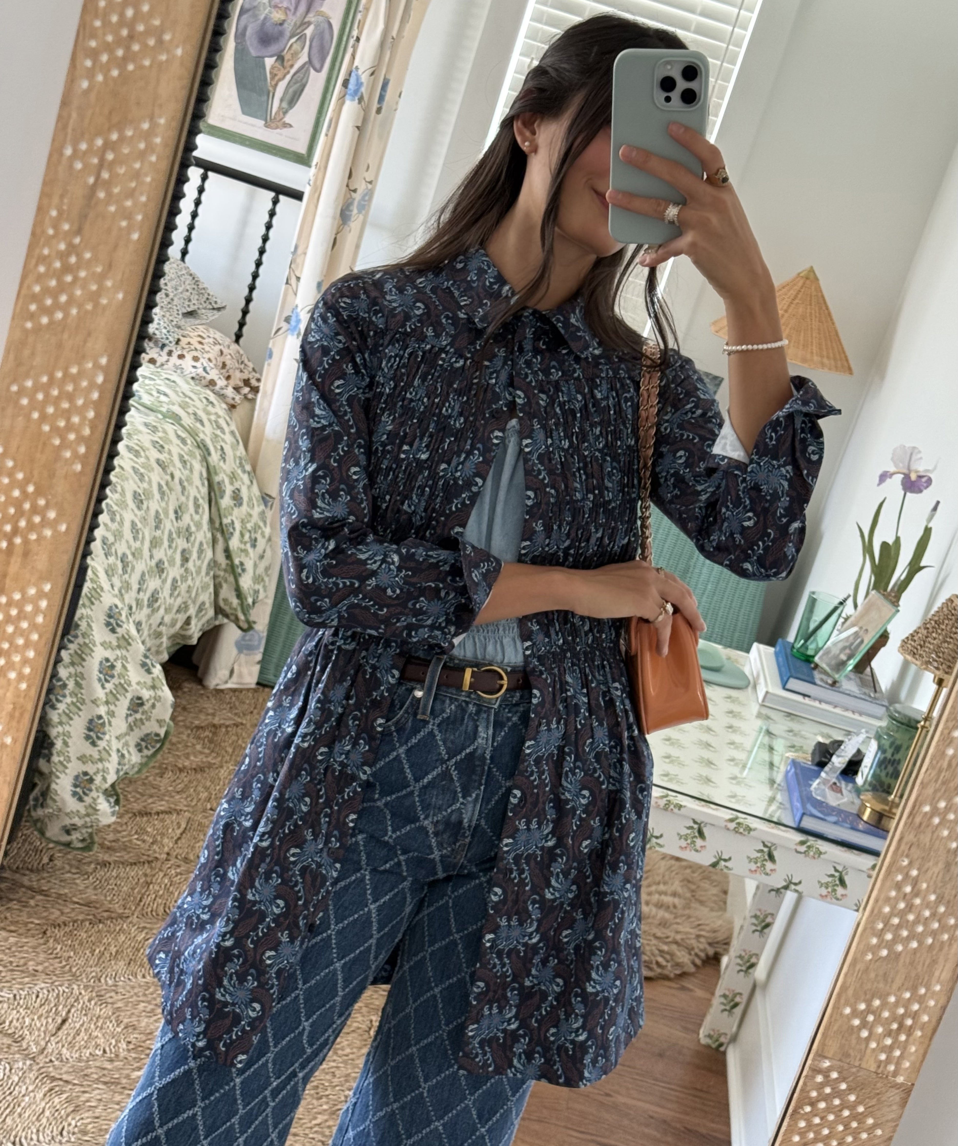 The Mira Dress in Navy Cala Paisley color: Navy Cala Paisley