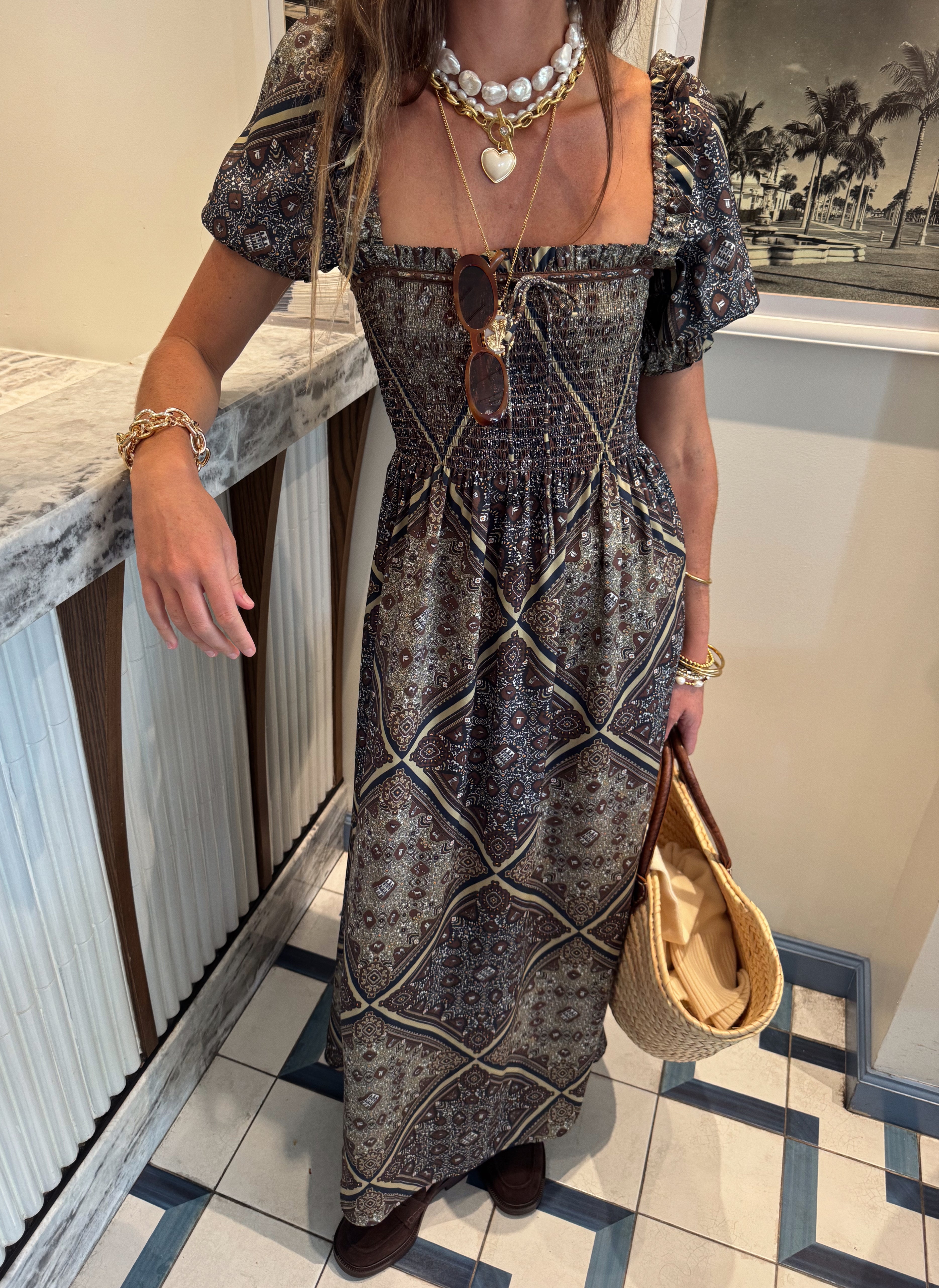 The Scarlett Nap Dress - Olive Equestrian Scarf