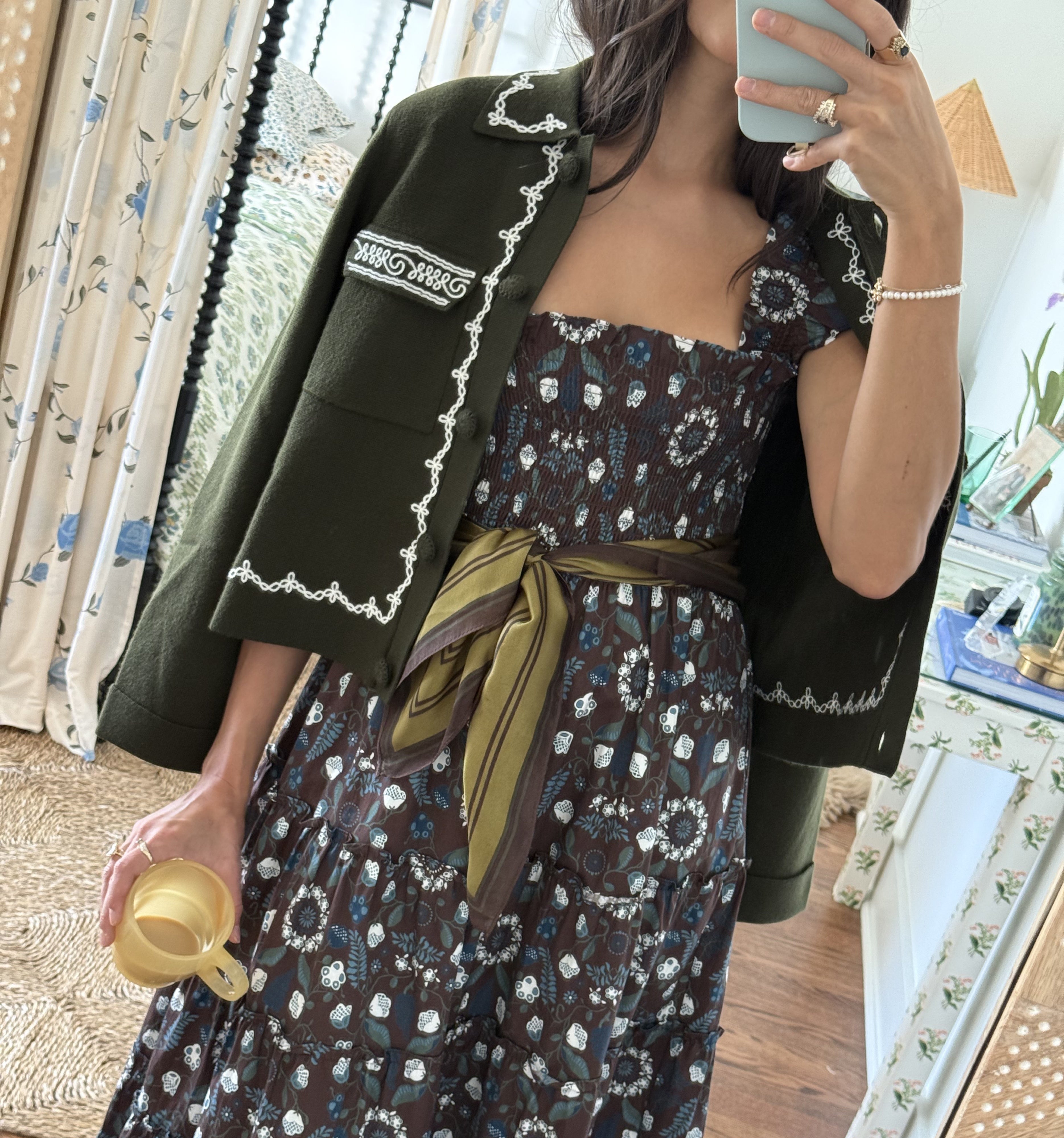 The Ellie Maxi Nap Dress - Chocolate Swedish Floral