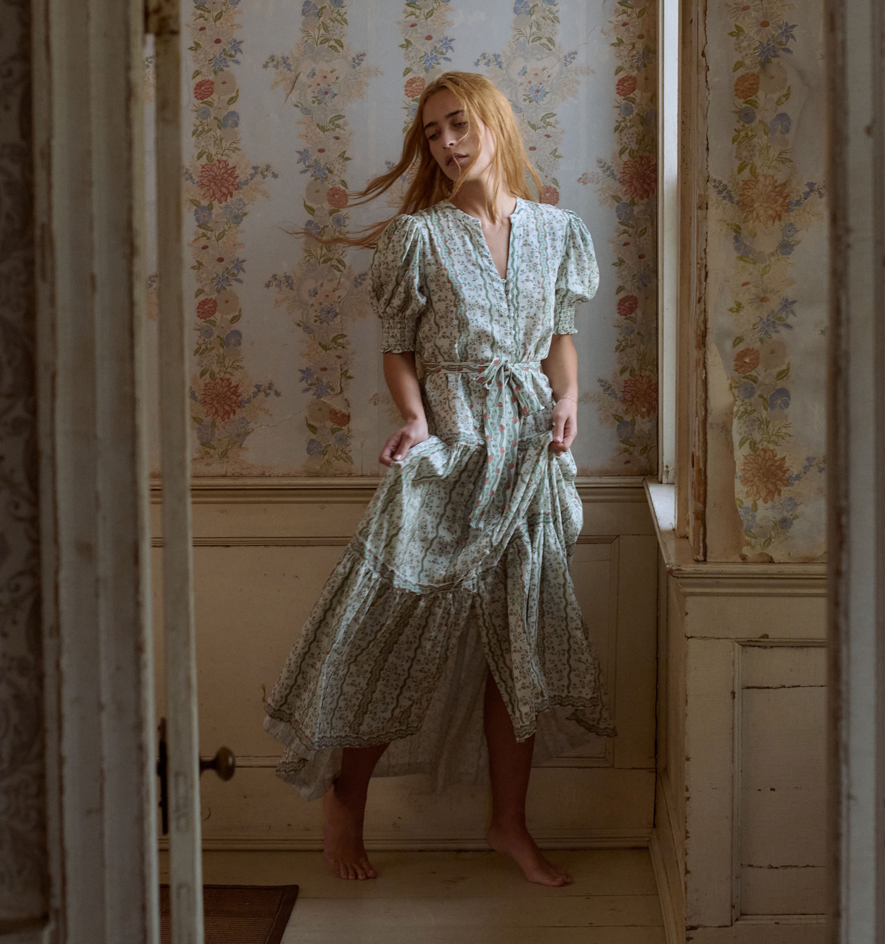 The Yara Dress -  Green Provence Floral