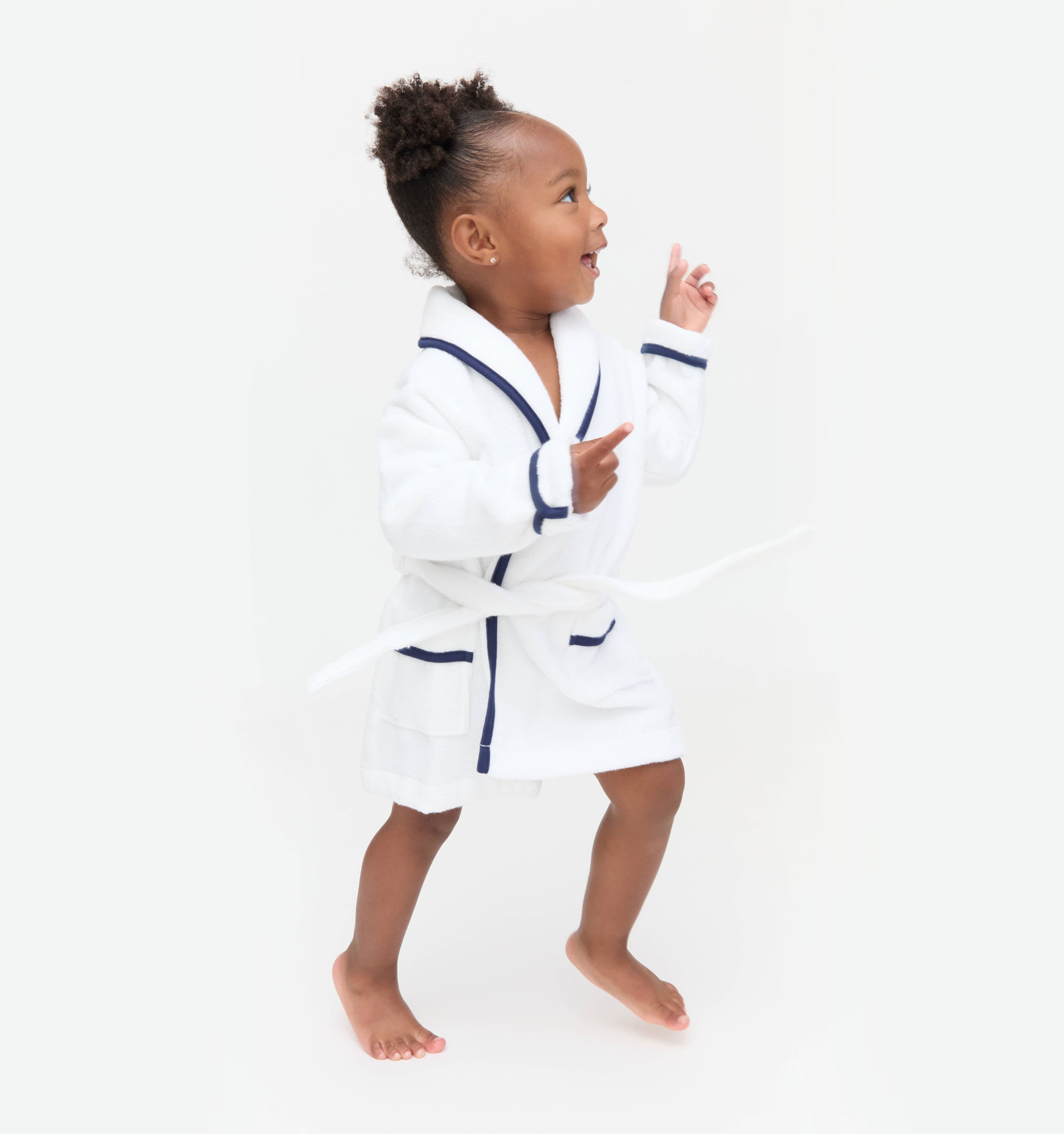 The Tiny Hotel Robe - White/Navy