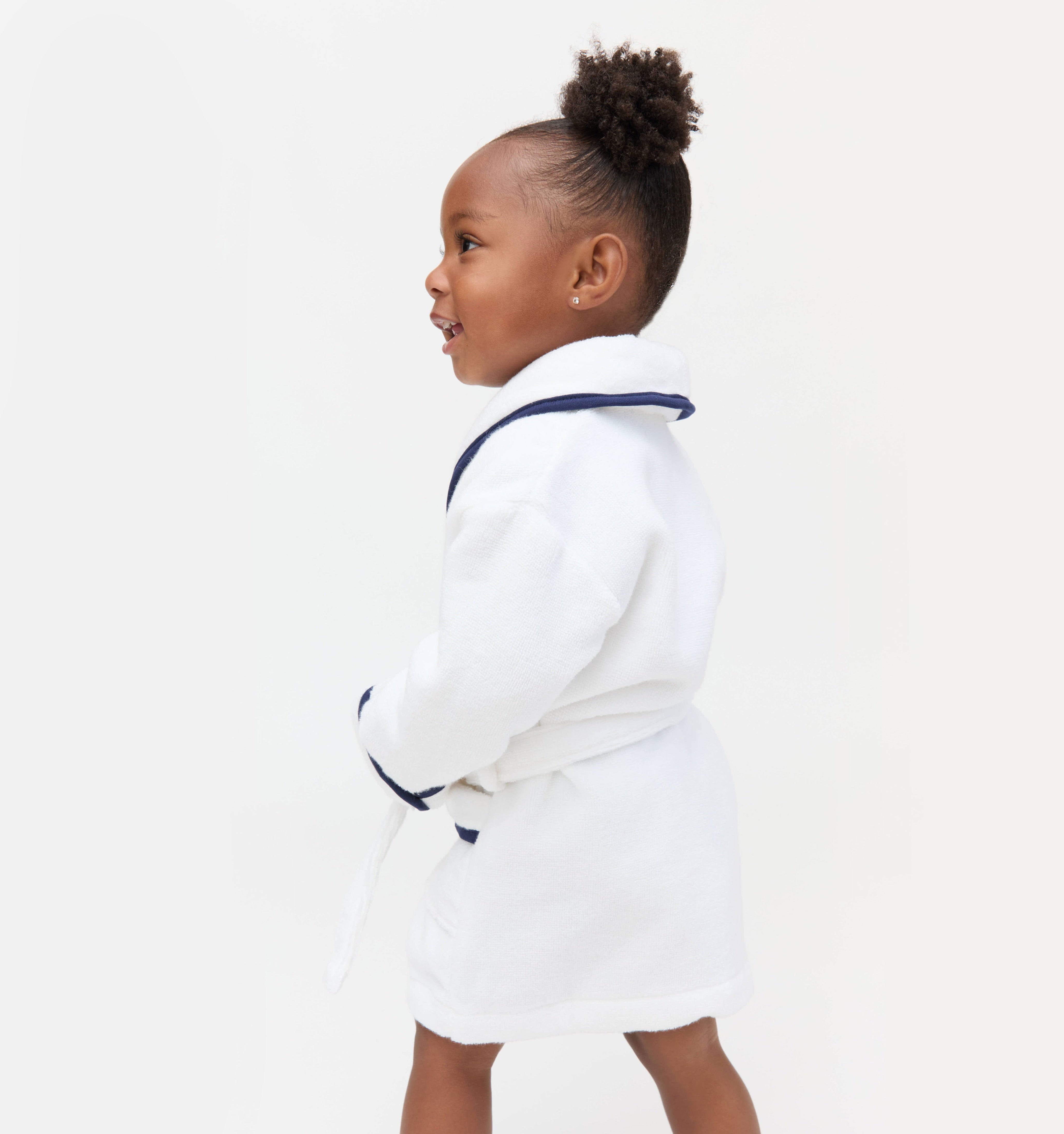 The Tiny Hotel Robe - White/Navy