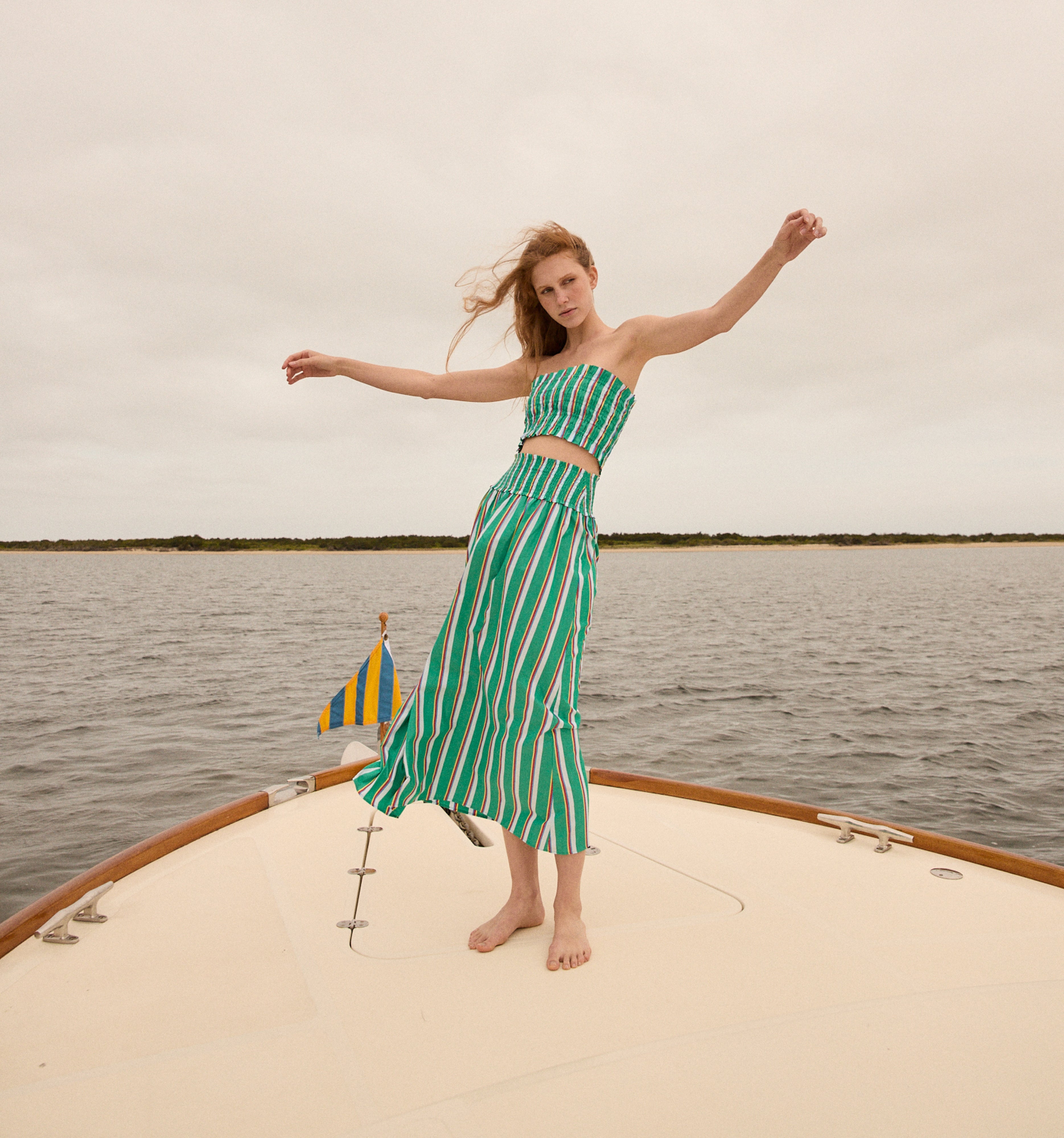 The June Nap Top - Sunset Stripe