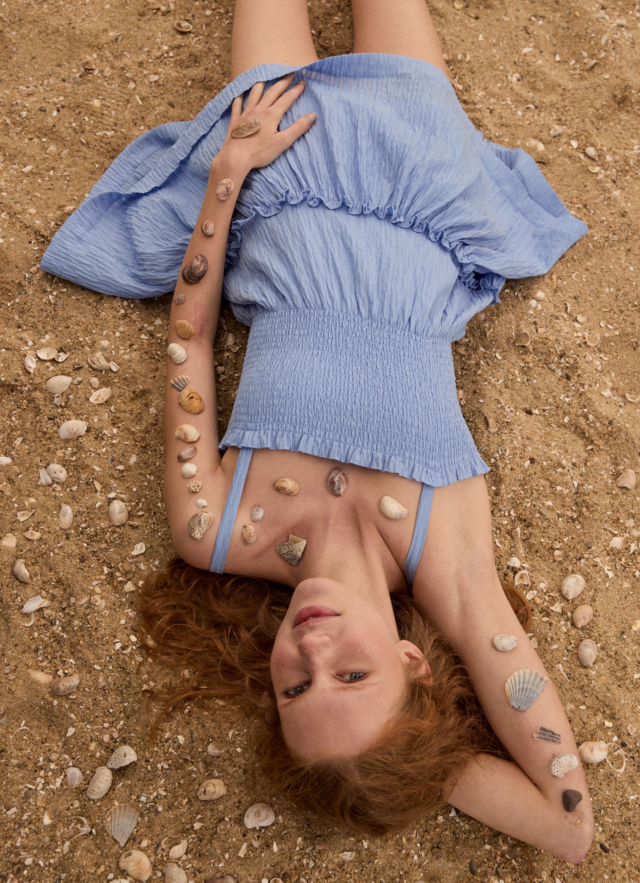 The Seraphina Mini Nap Dress - Bluebird Tonal Seersucker