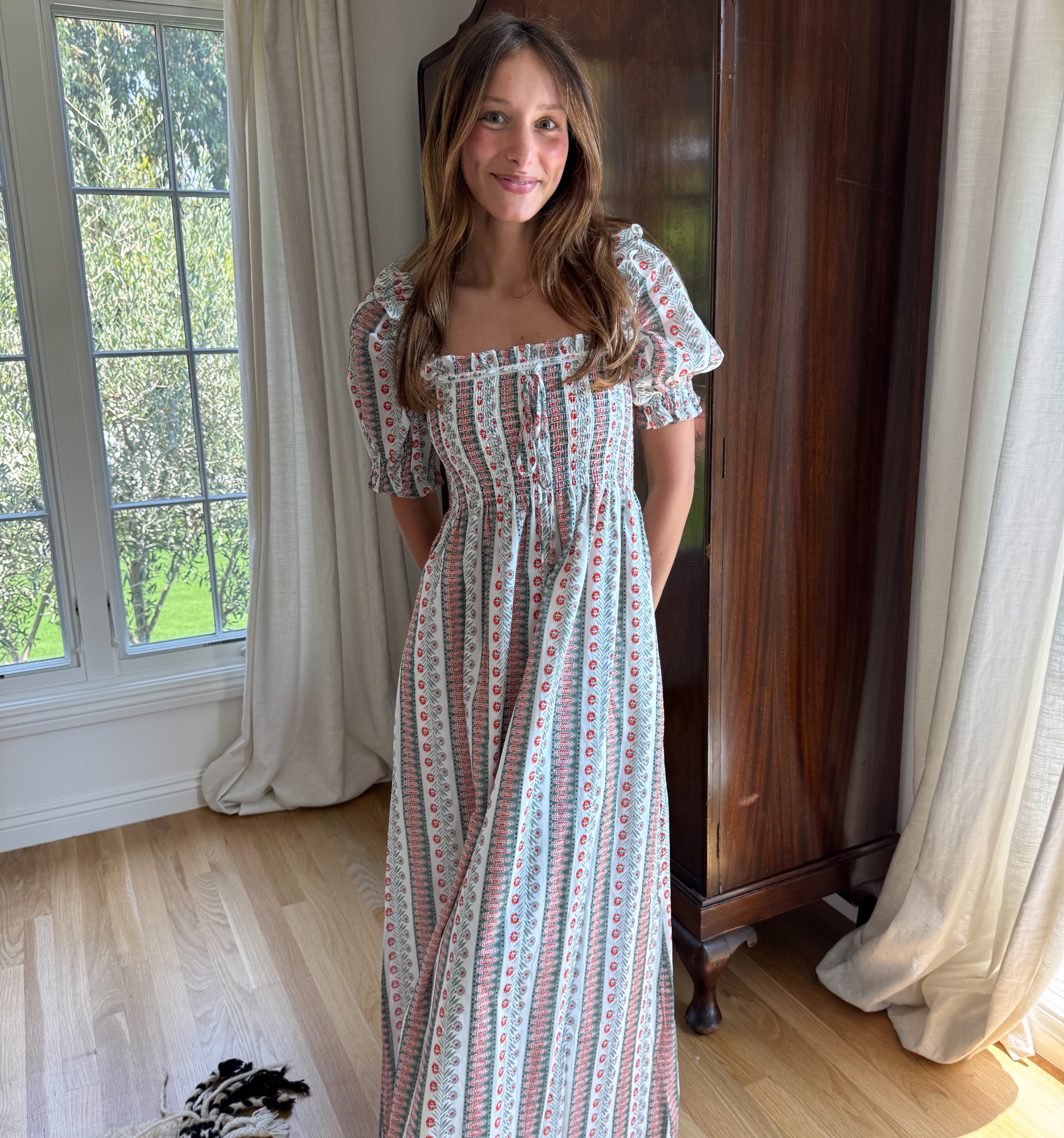 The Scarlett Nap Dress - Cosmos Floral Stripe