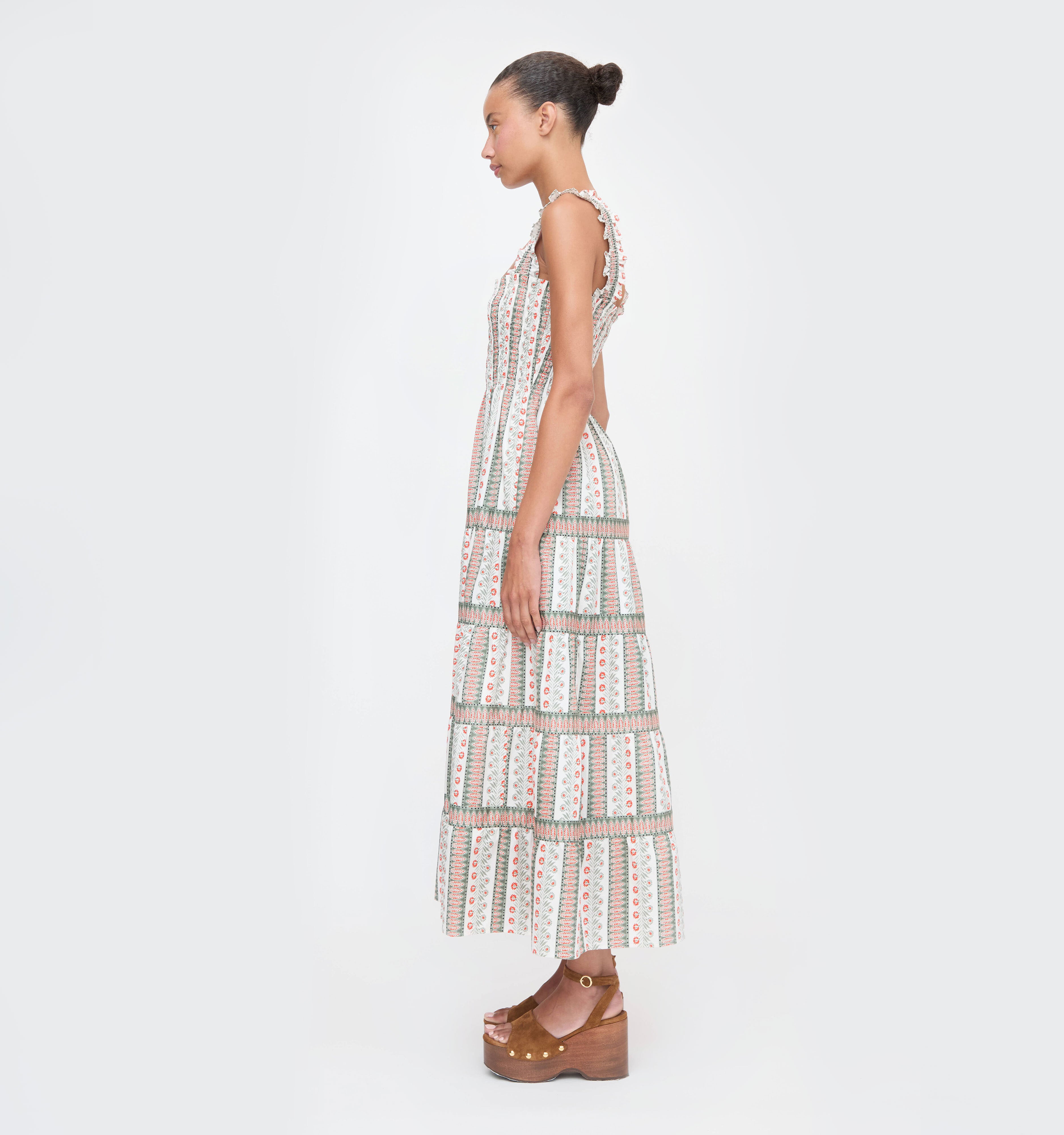 The Kimmy Nap Dress in Cosmos Floral Stripe color: Cosmos Floral Stripe