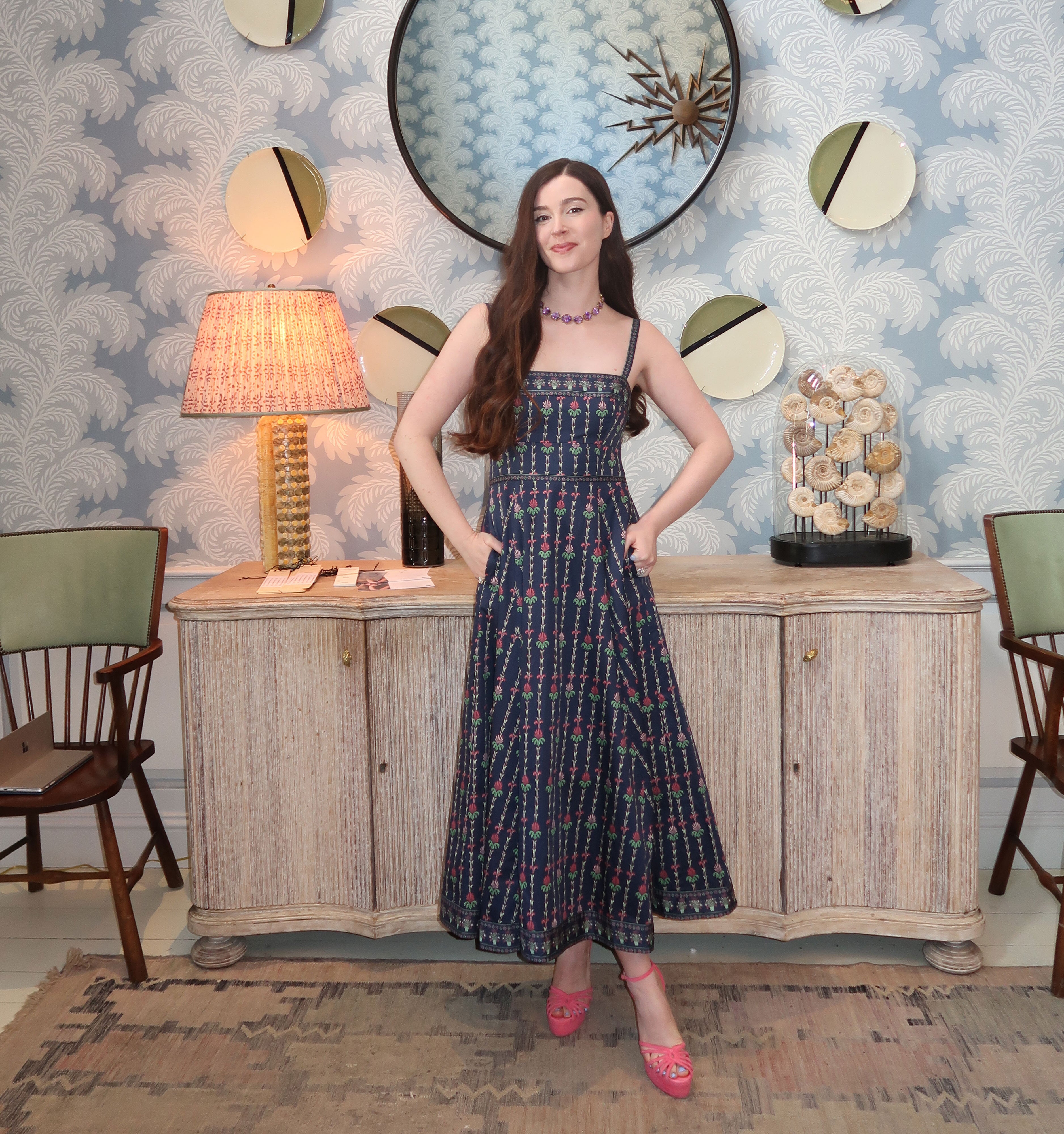 The Margot Dress - Navy Trailing Fern