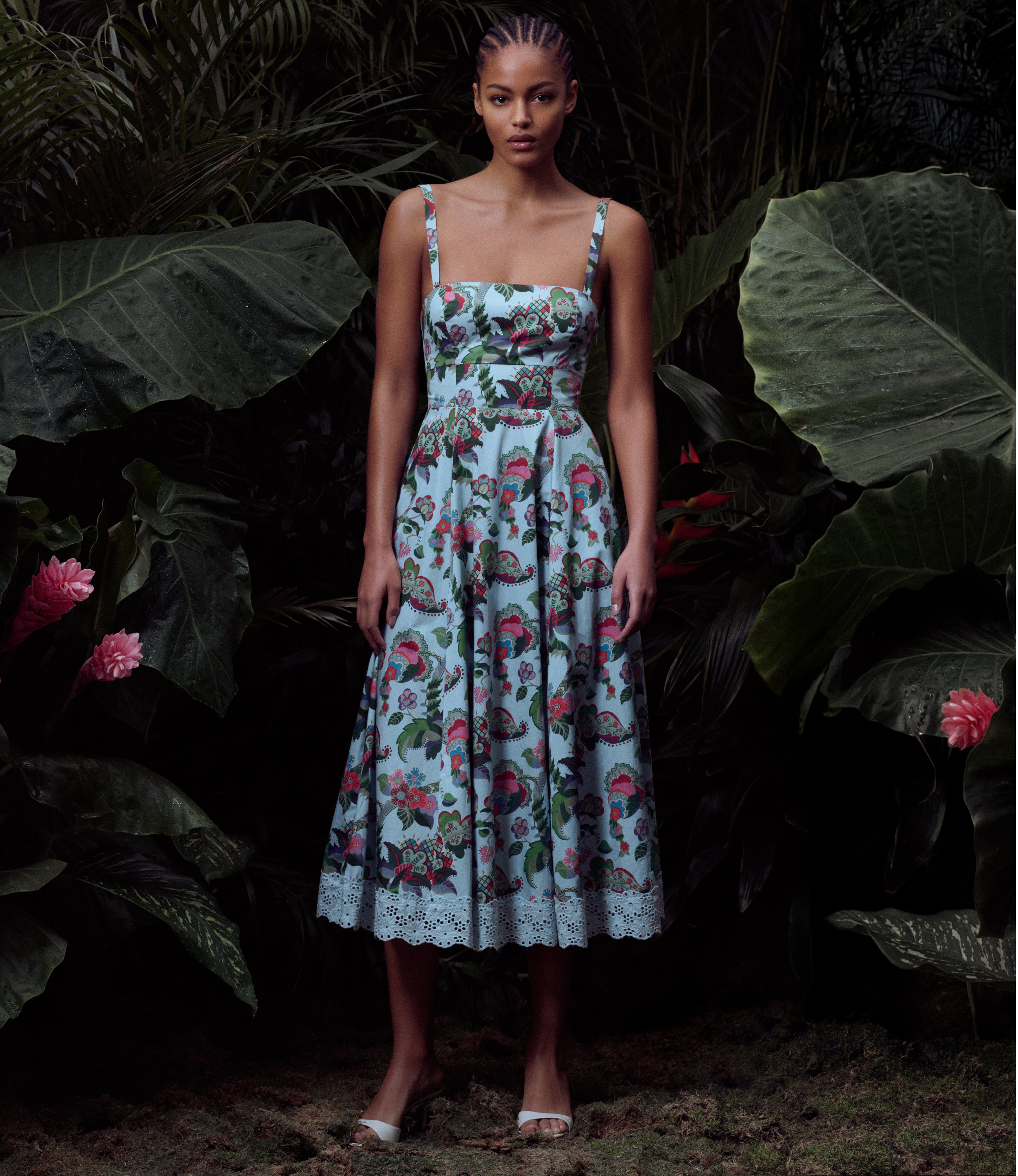ワンピース house on the hill Dress (Flower) 90cm The Margot Dress - Light Blue Jungle Floral – Hill House Home