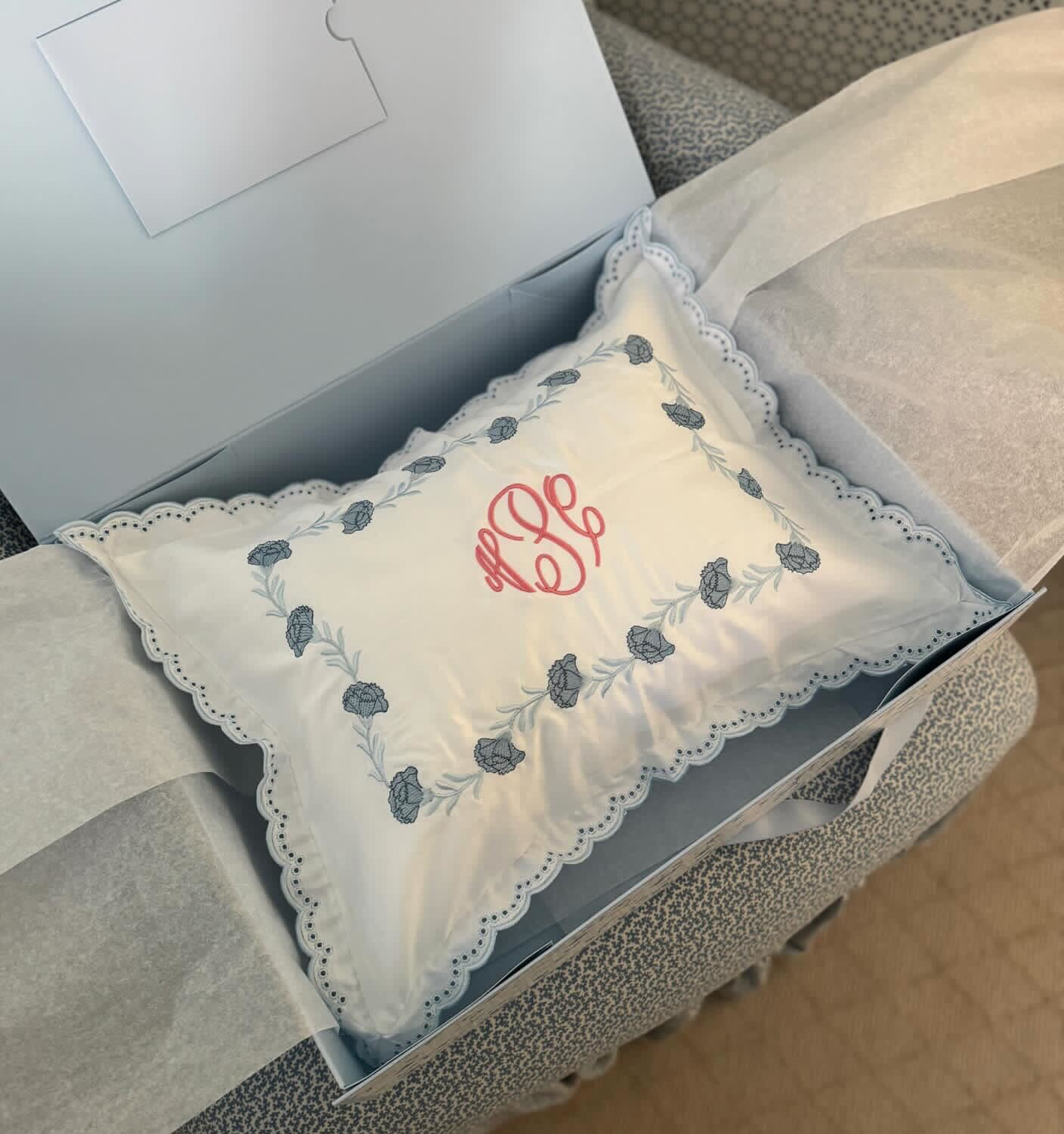 The Hollyhock Mini Pillowcase - Embroidery