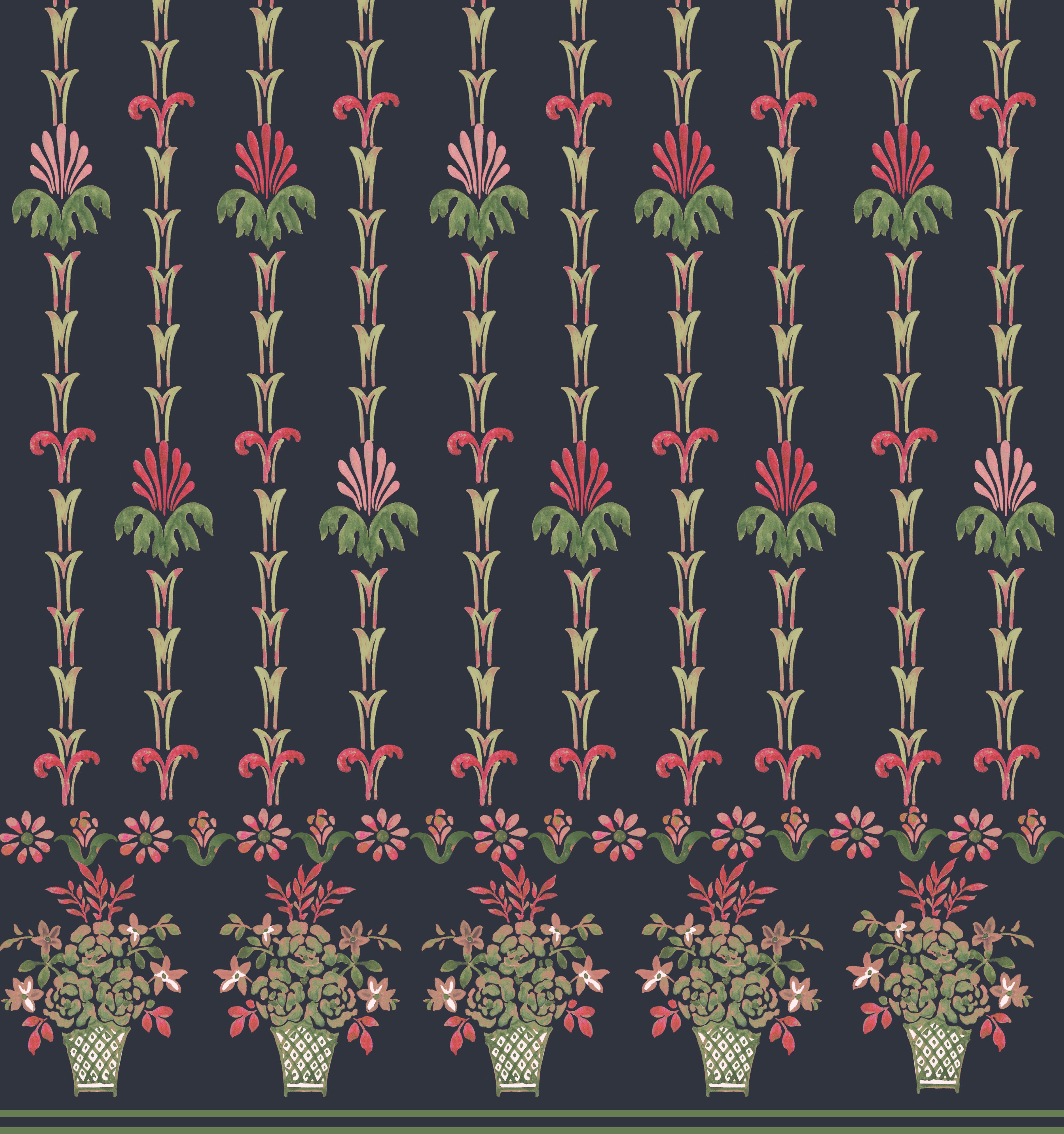 The Tiny Rosie Swimsuit - Navy Trailing Fern