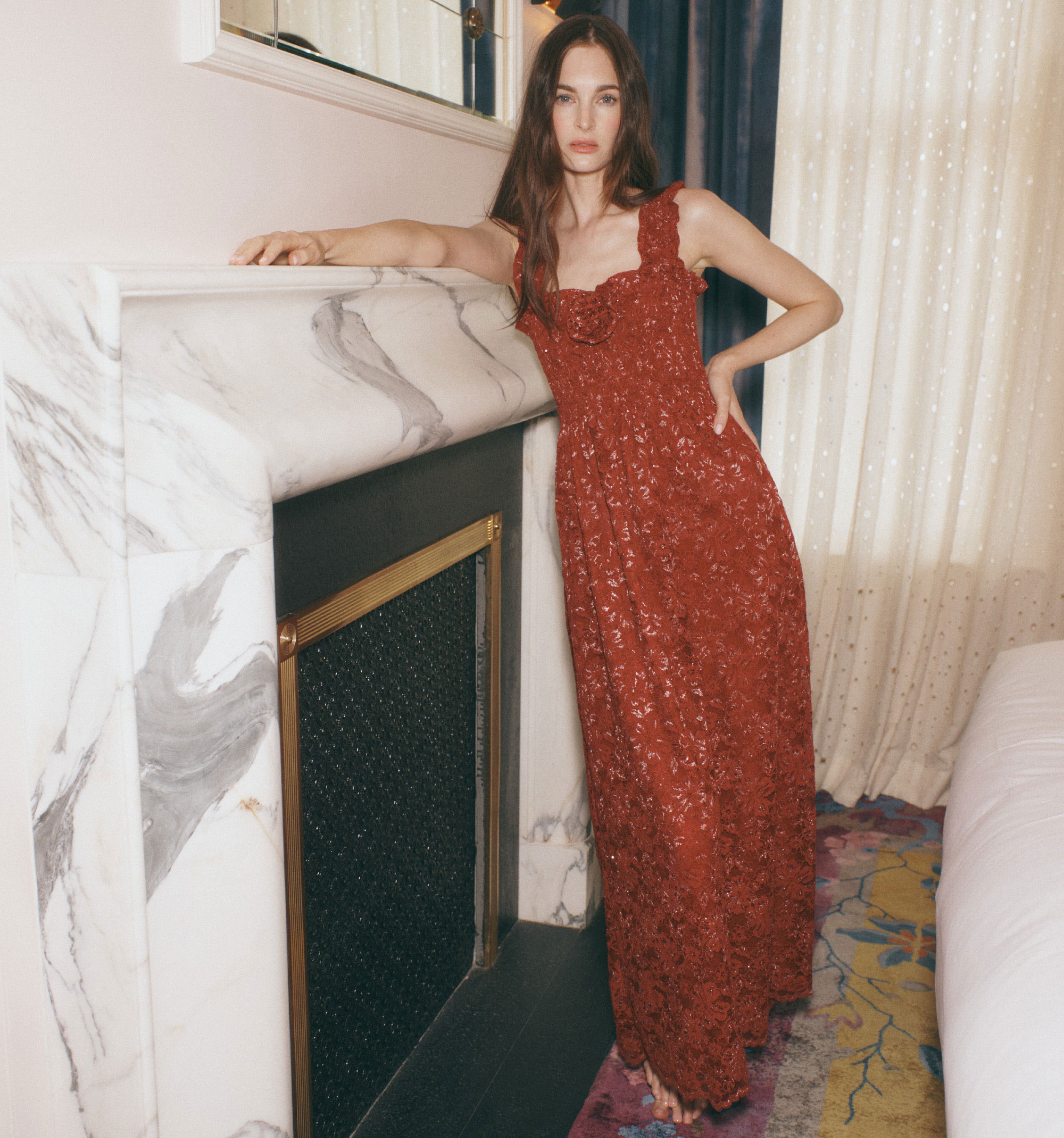 The Rosetta Nap Dress - Claret Lace – Hill House Home