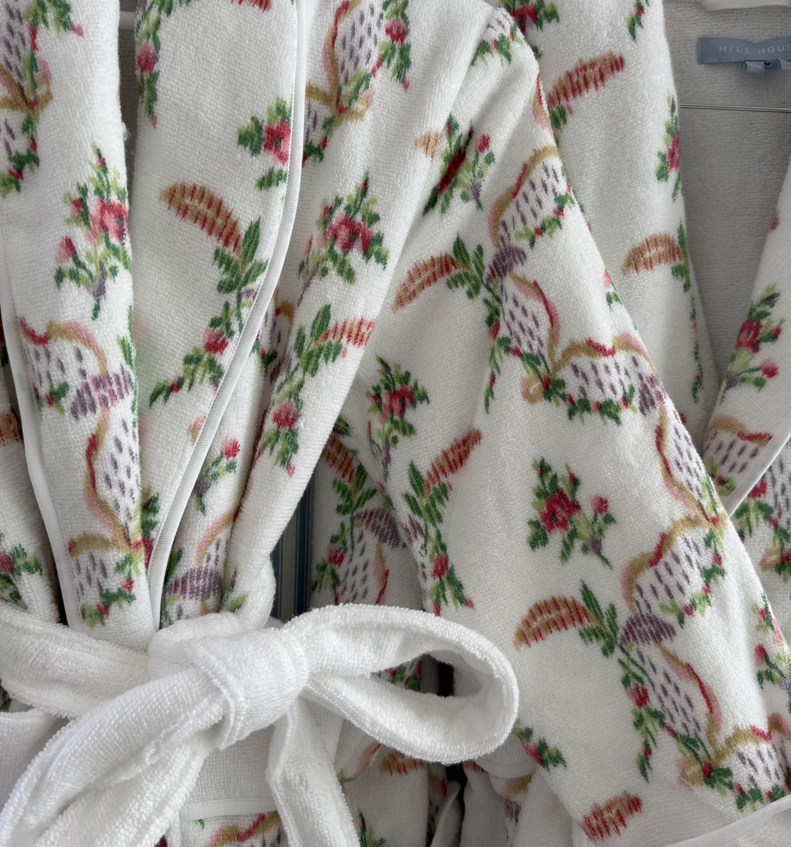 The Hotel Robe in Pink Ribbon Rose Ikat