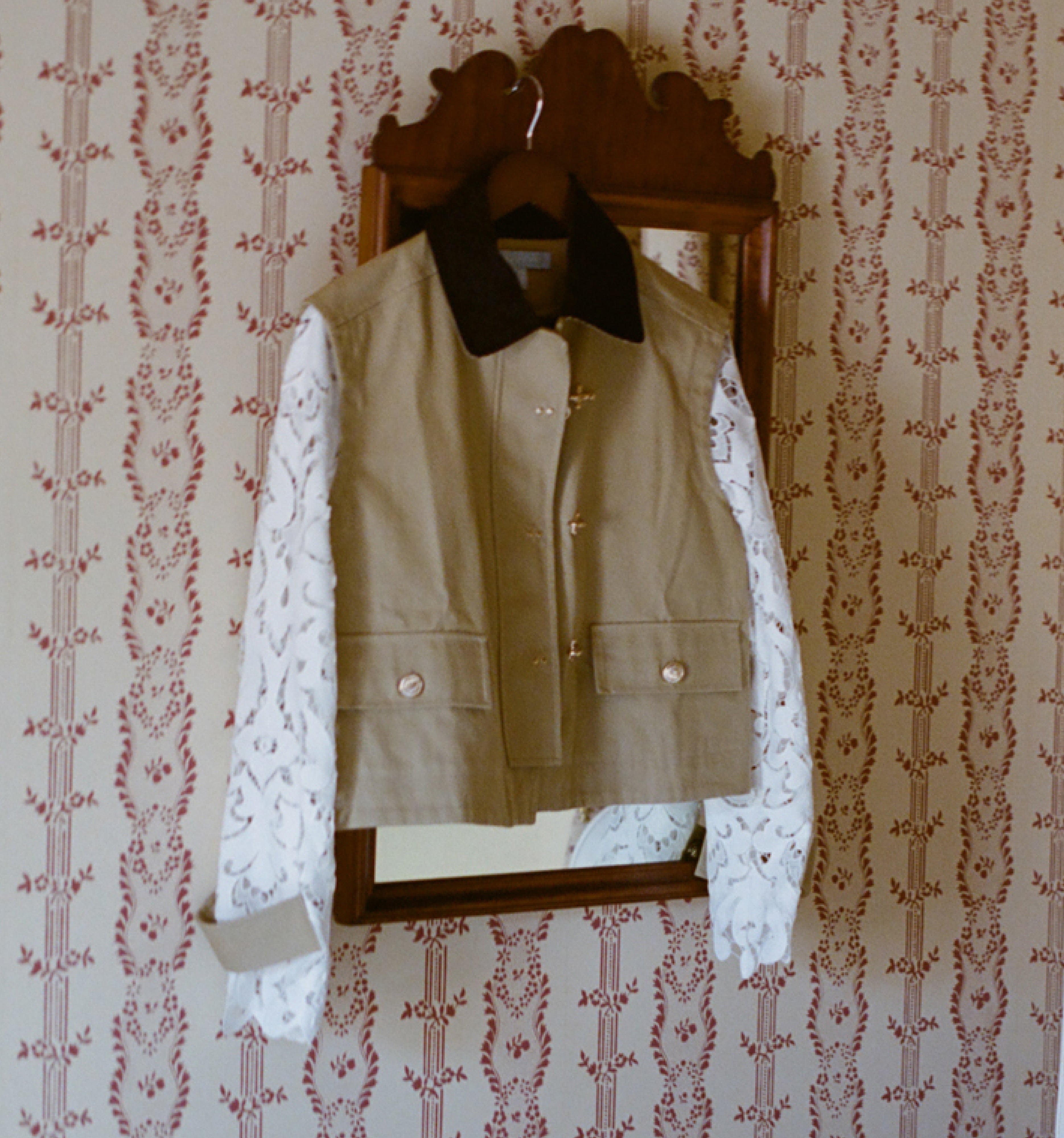 The Clarisse Jacket in Khaki Canvas color: Khaki Canvas