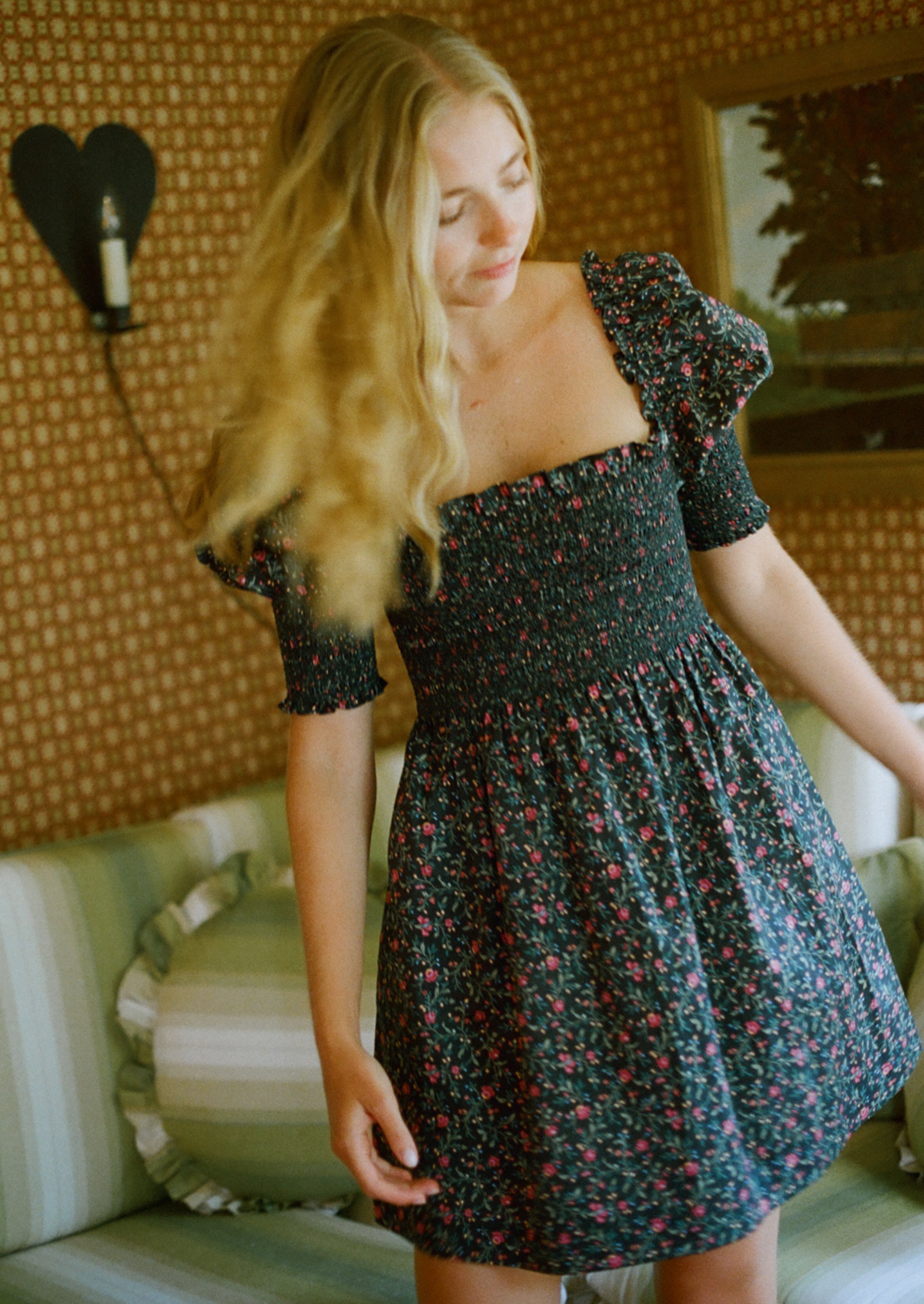 The Lila Nap Dress in Florentine Ditsy color: Florentine Ditsy