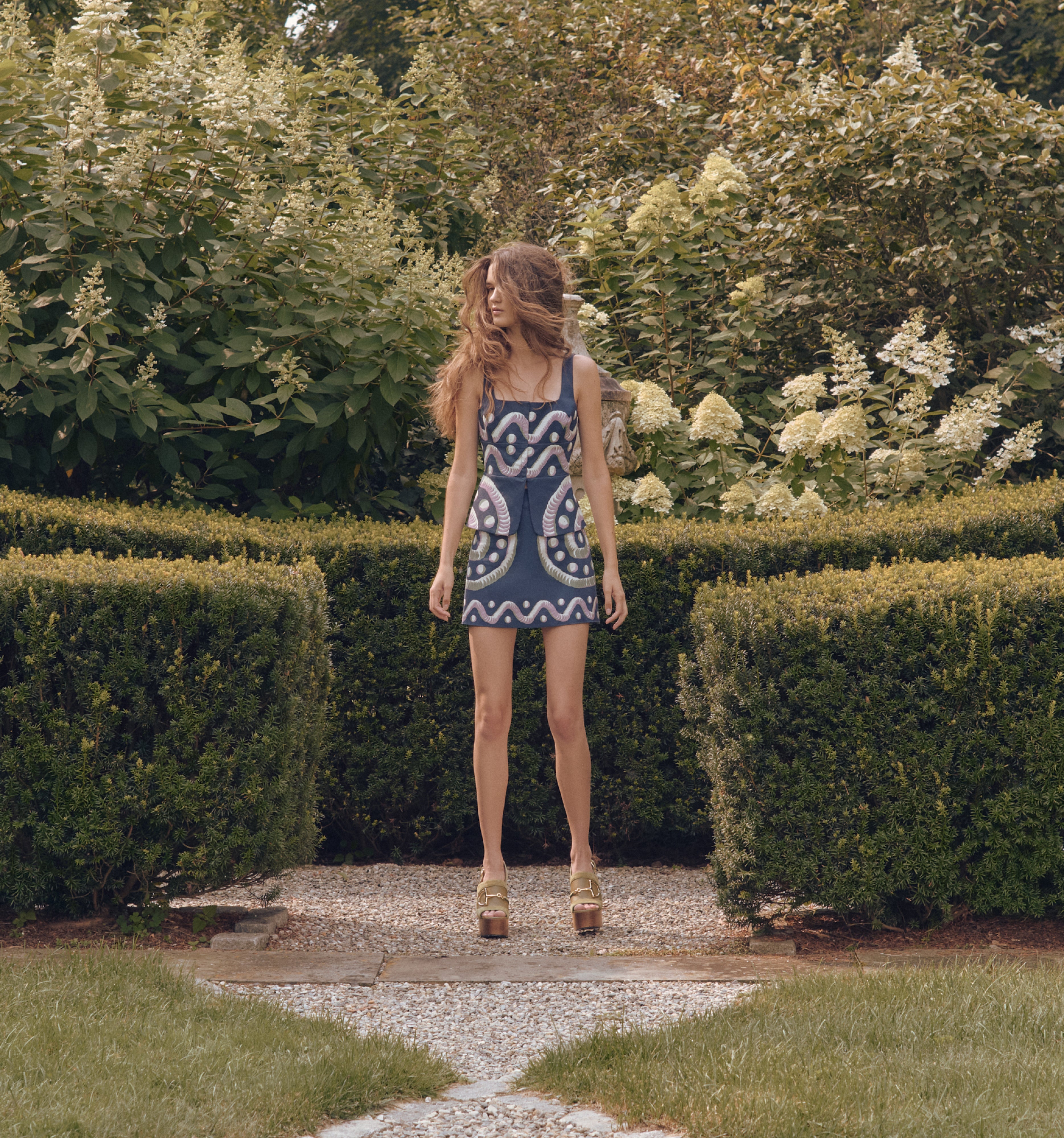 The Hallie Skirt - Navy Mochaware