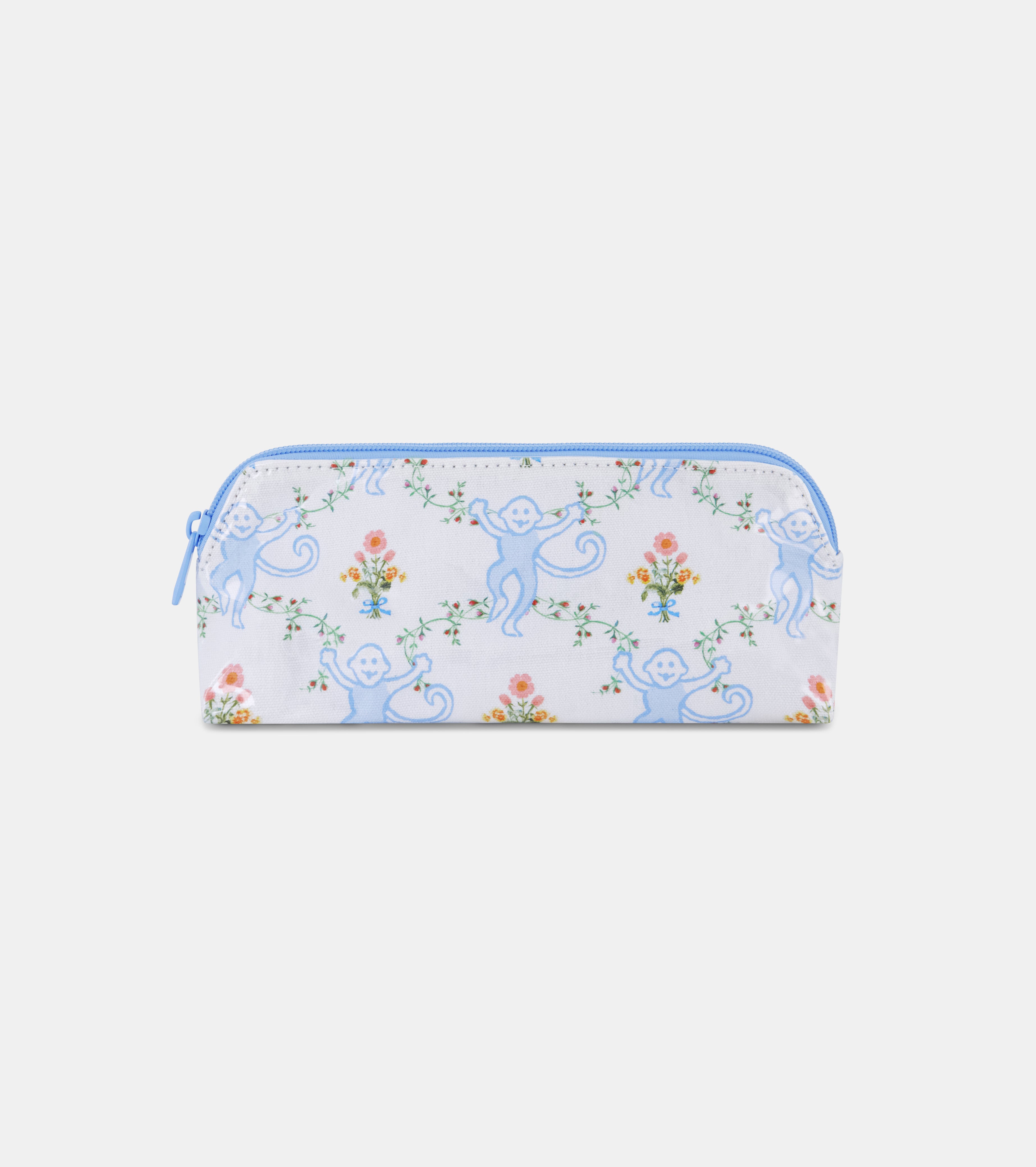 Roller Rabbit x Hill House Small Makeup Bag - Blue Floral Monkey