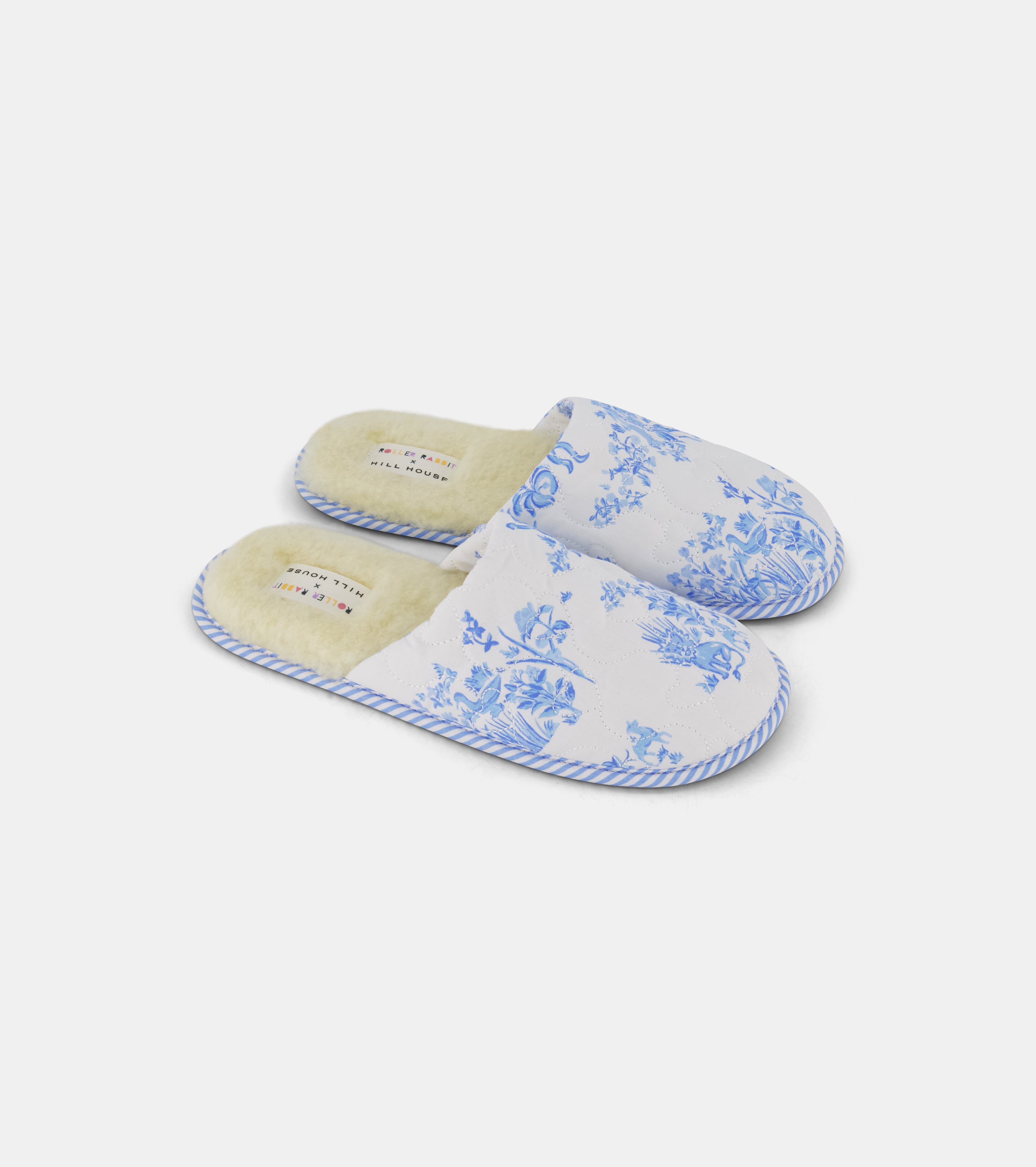 Roller Rabbit x Hill House Quilted Slipper - Blue Sherwood Forest