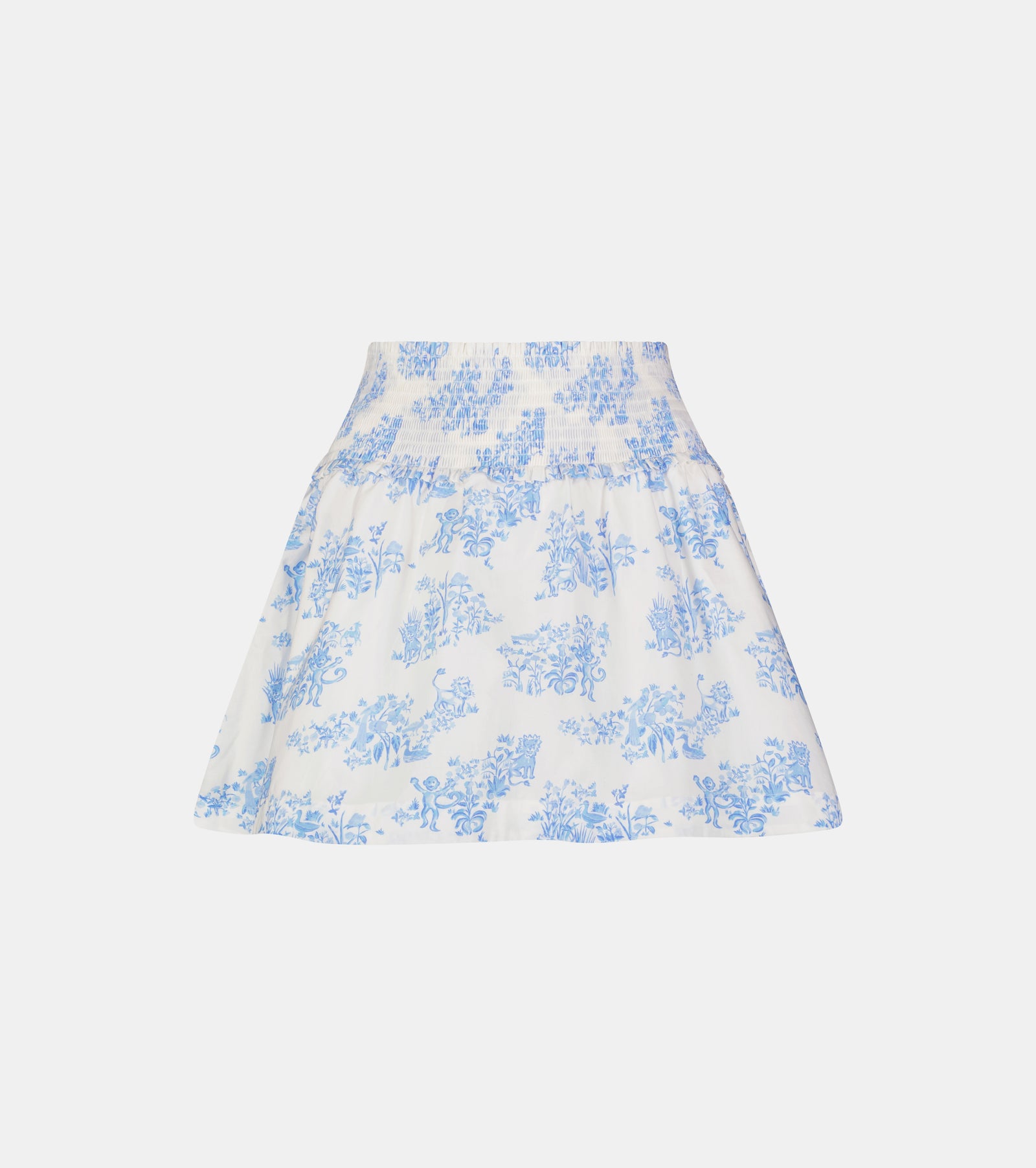 Roller Rabbit x Hill House The Delphine Mini Nap Skirt - Blue Sherwood Forest Monkey