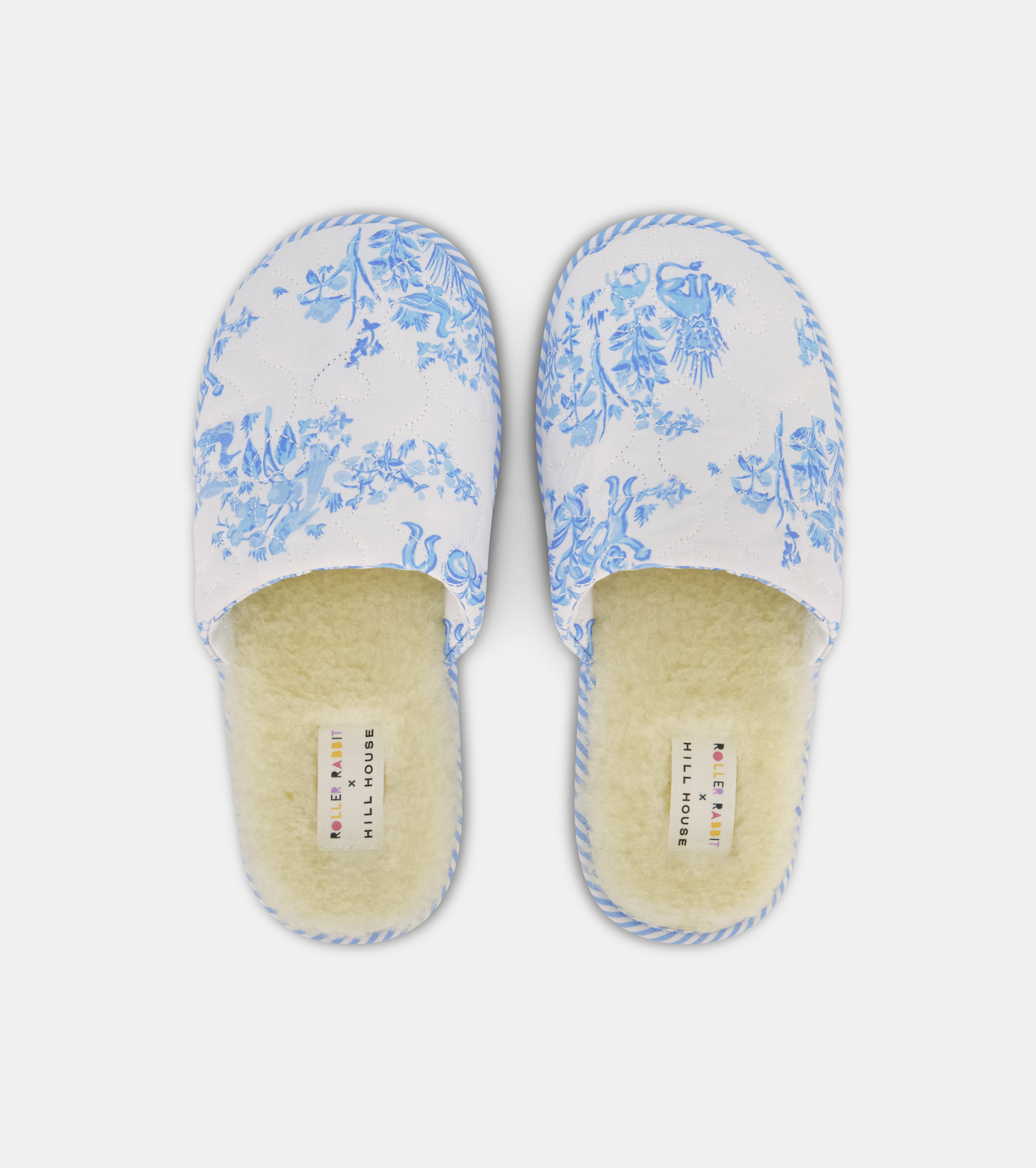 Roller Rabbit x Hill House Quilted Slipper - Blue Sherwood Forest
