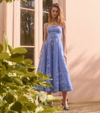 The Cassie Dress - Navy Scallop Bow Chintz – Hill House Home