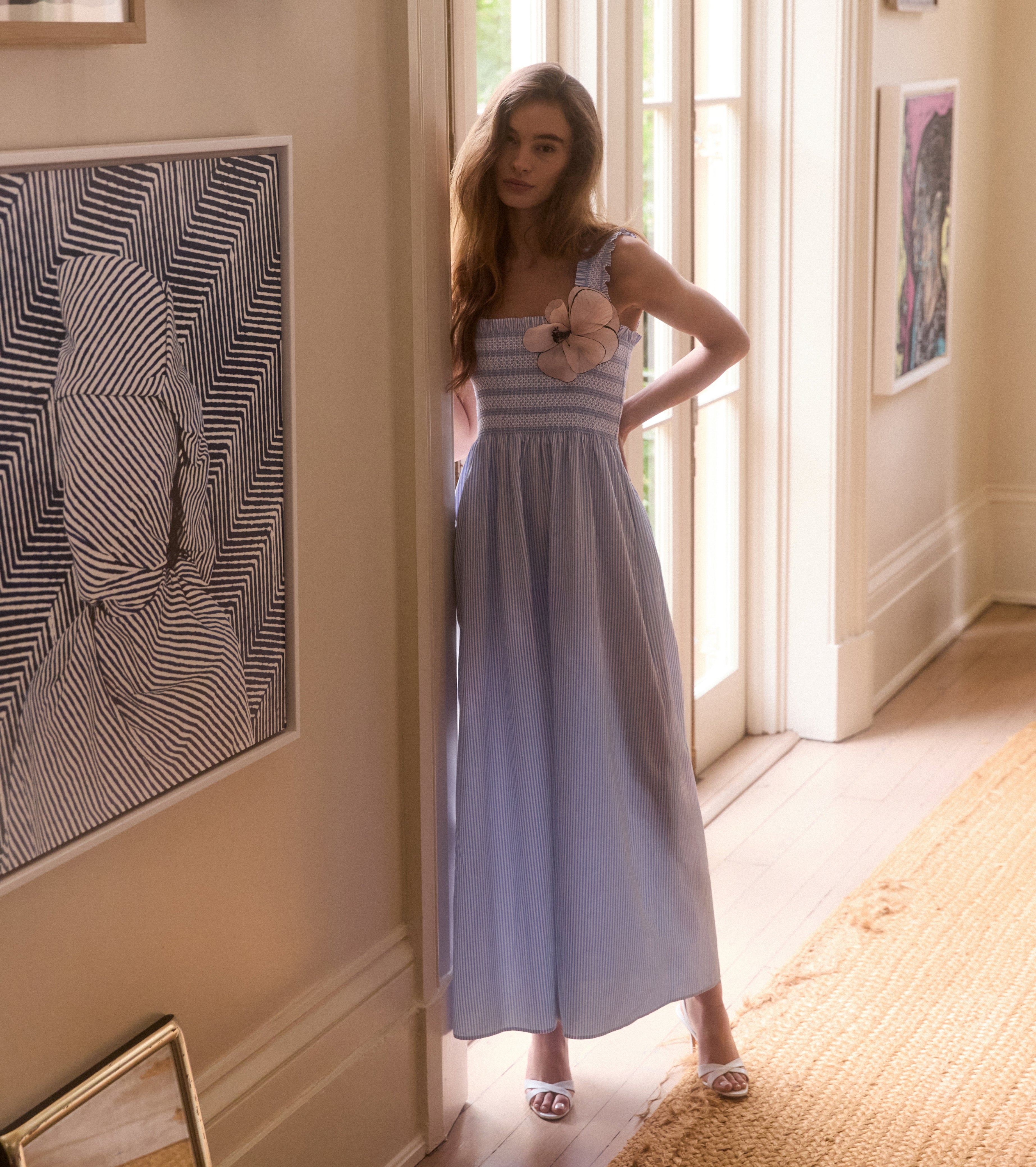 The Ashlyn Nap Dress - White Trellis Broderie – Hill House Home
