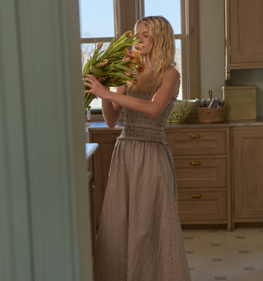 The Azalea Maxi Nap Dress - Chocolate Gingham – Hill House Home The Azalea Maxi Nap Dress - Chocolate Gingham – Hill House Home