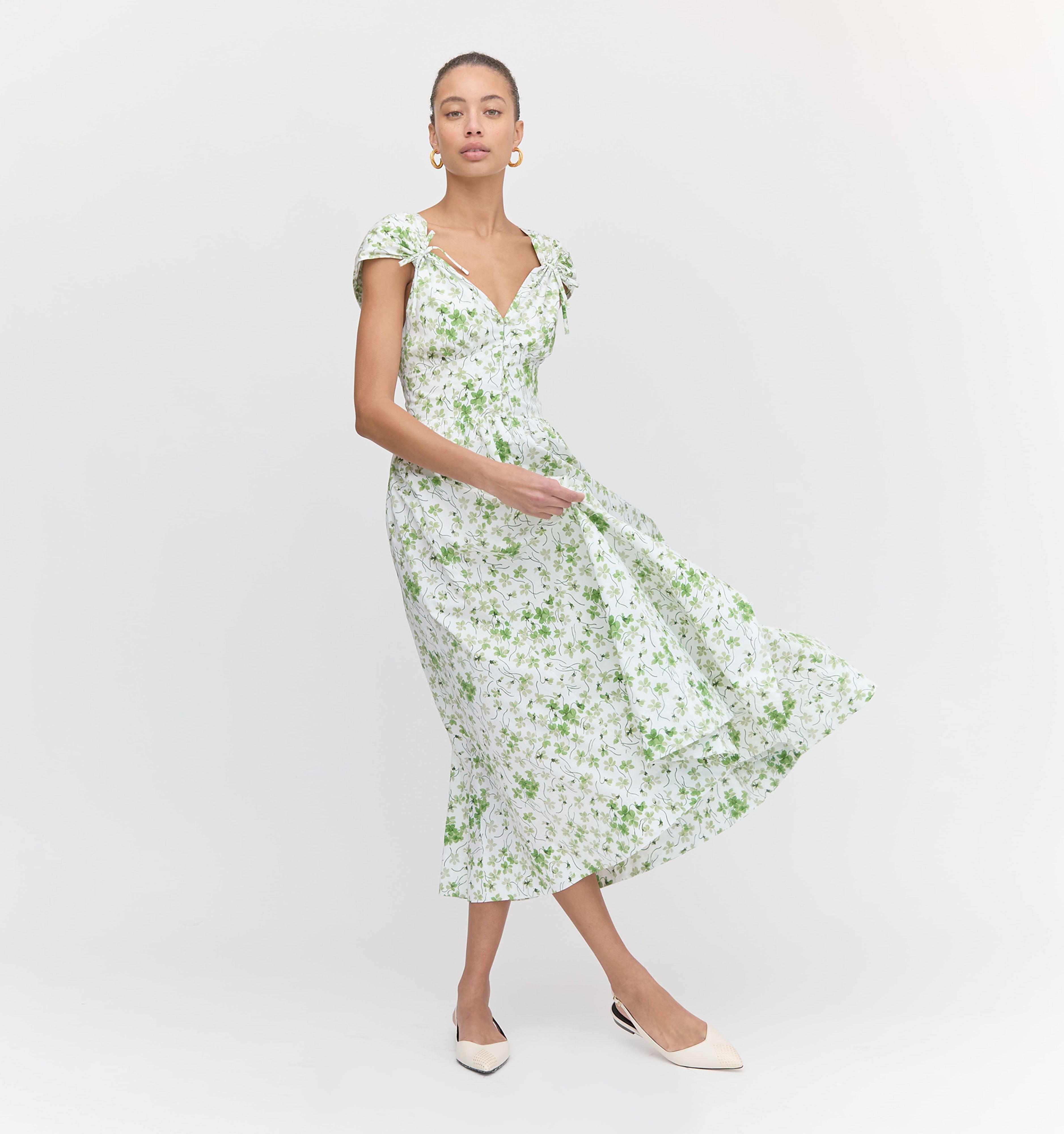 The Lucille Dress - Green Sweet Peas