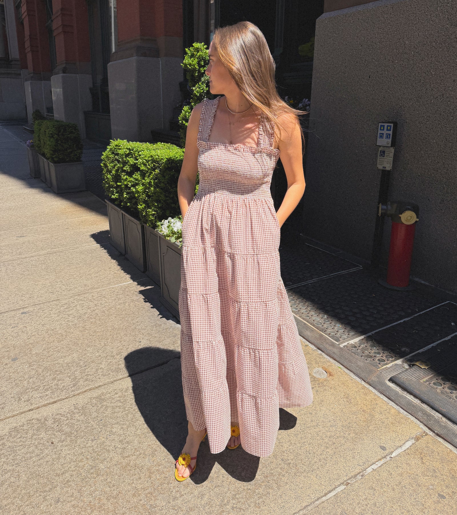 The Goldie Nap Dress | Cognac Gingham / XS | | Hill House Home The Goldie Nap Dress | Cognac Gingham / XS | | Hill House Home