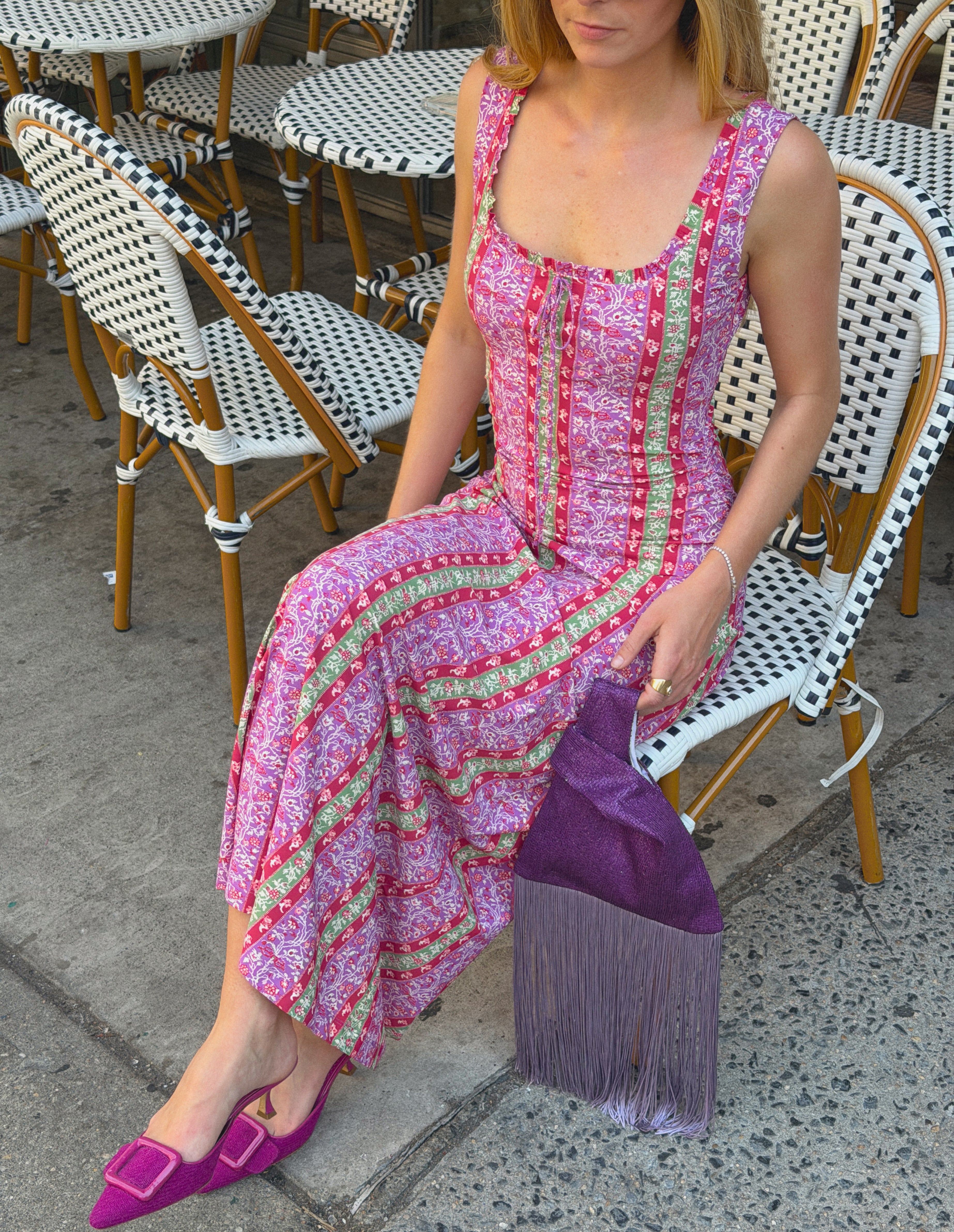 The Coraline Dress - Sunset Etched Floral Stripe – Hill House Home