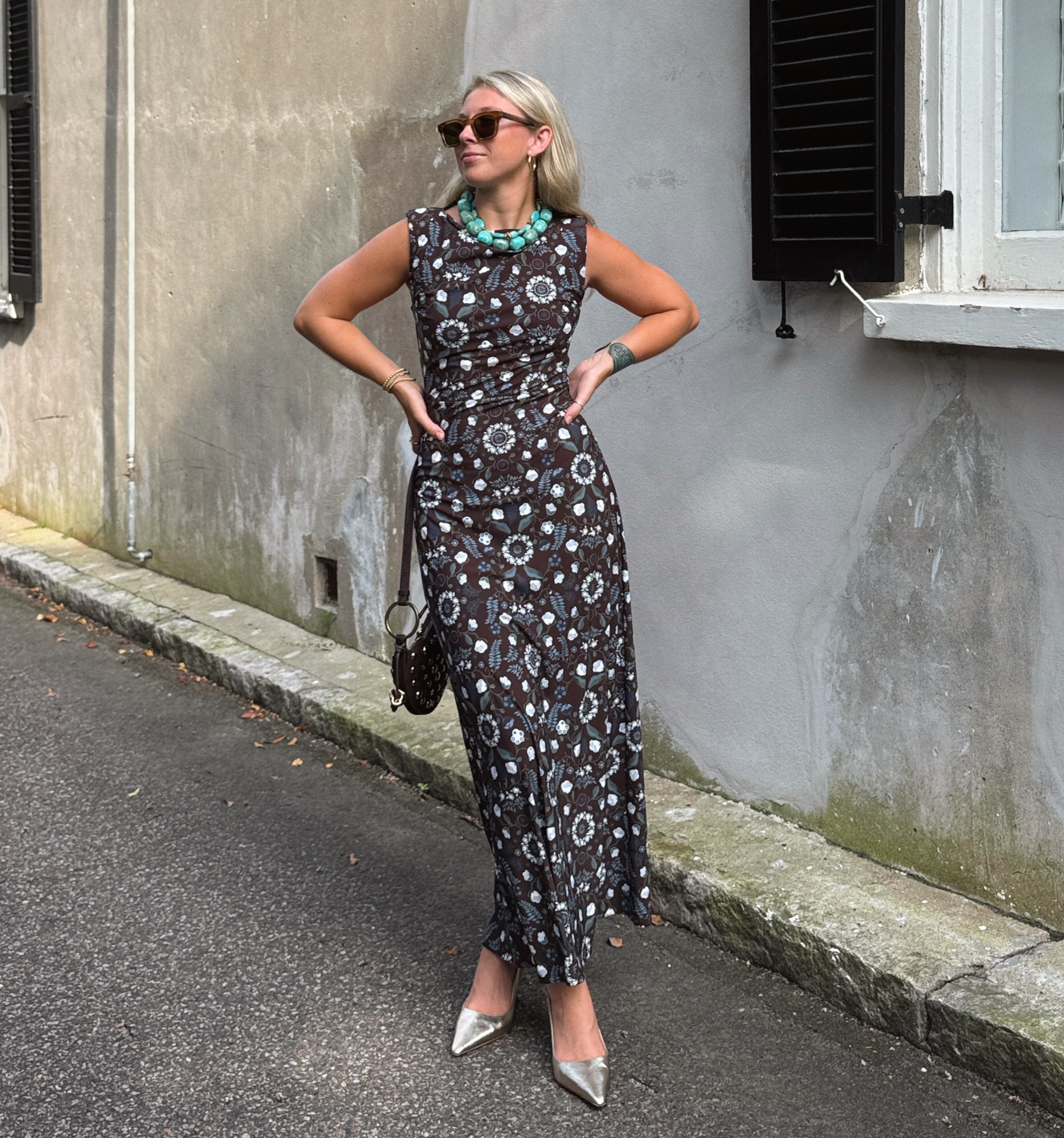 The Sloane Dress - Chocolate Swedish Floral