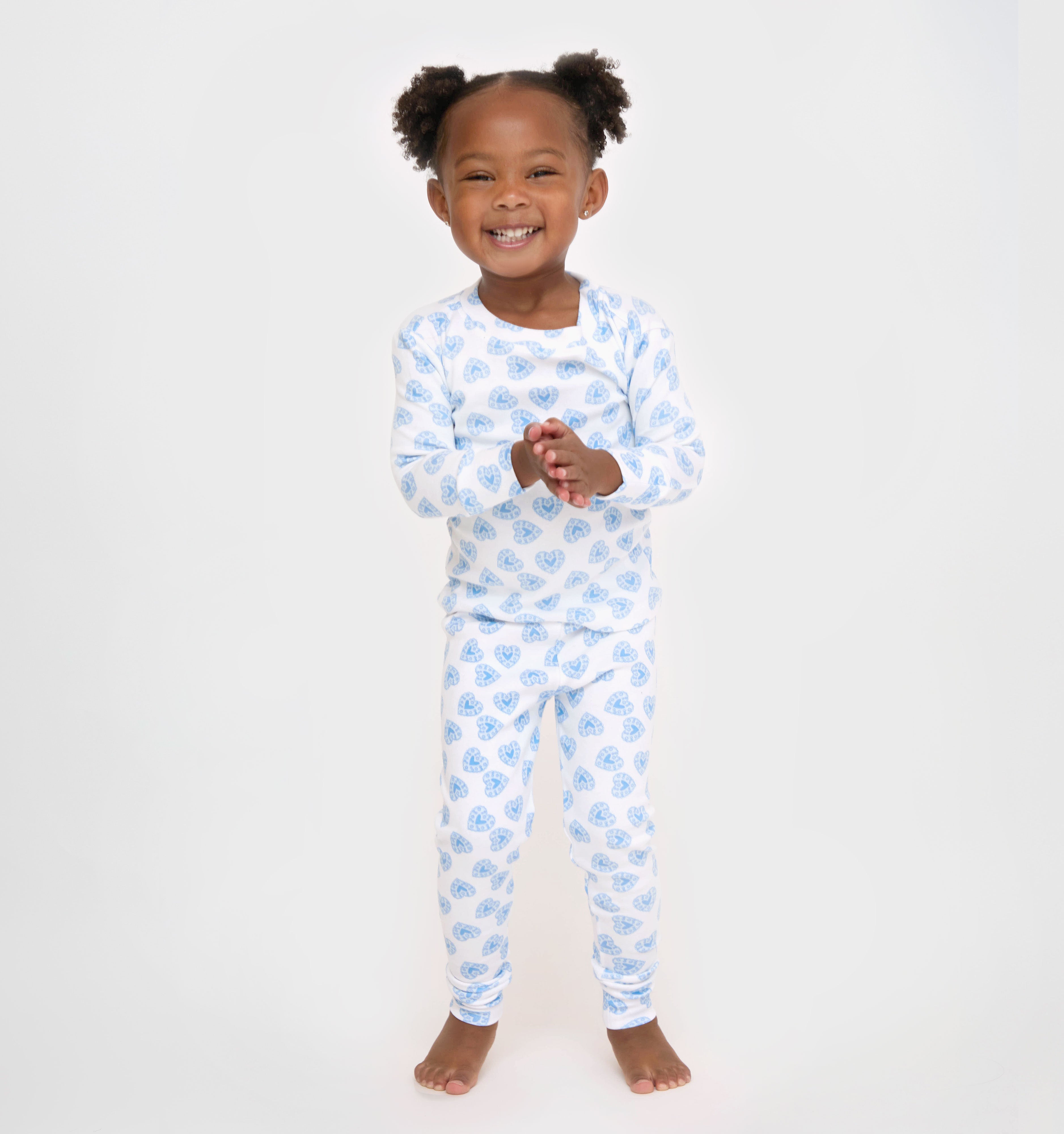The Tiny Sully PJ Set - Blue Doily Heart