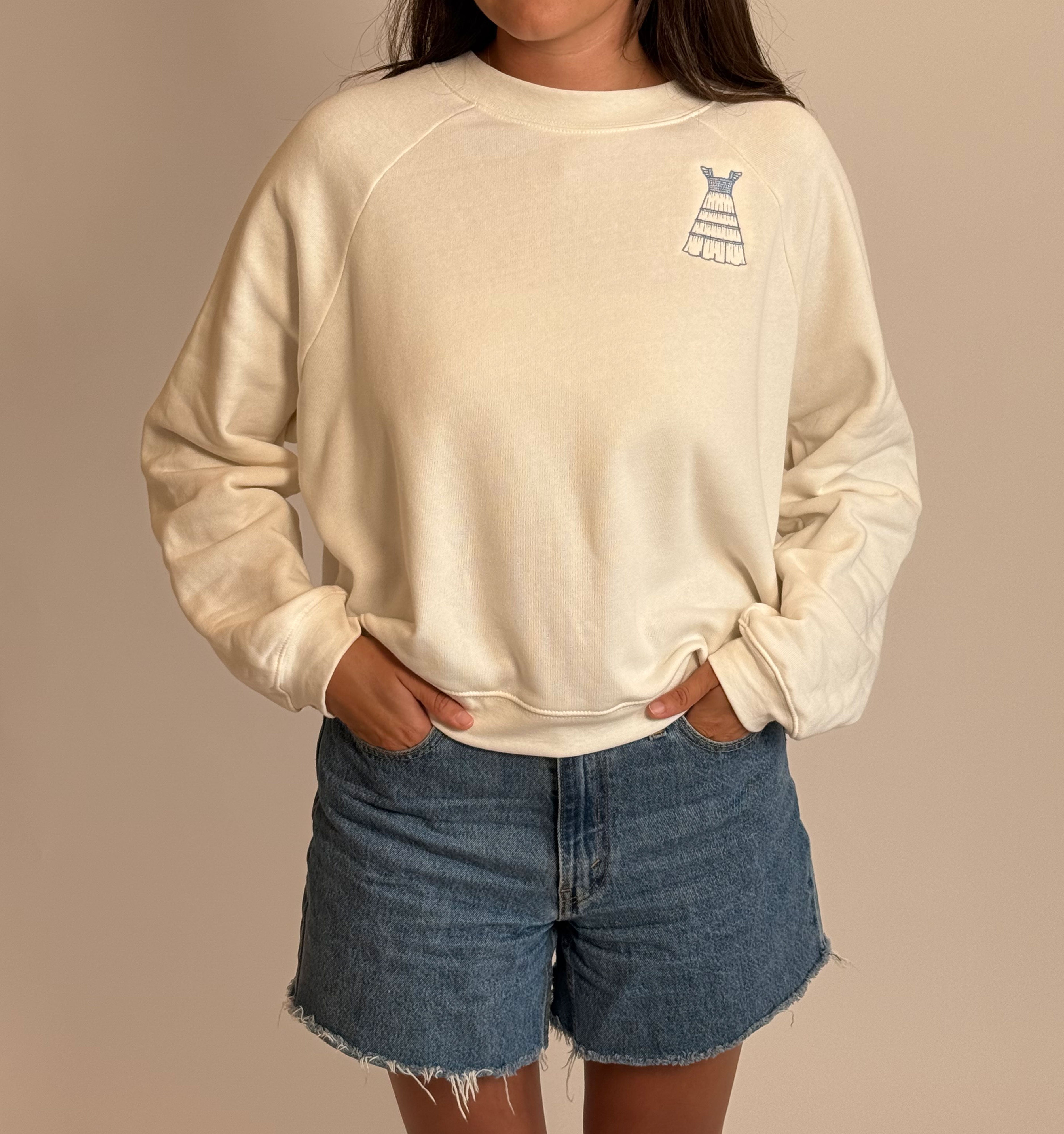 The Cropped Sweatshirt - Cream