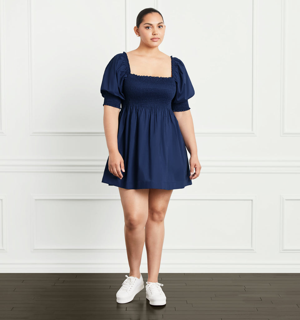 The Athena Nap Dress Navy Cotton Hill House Home