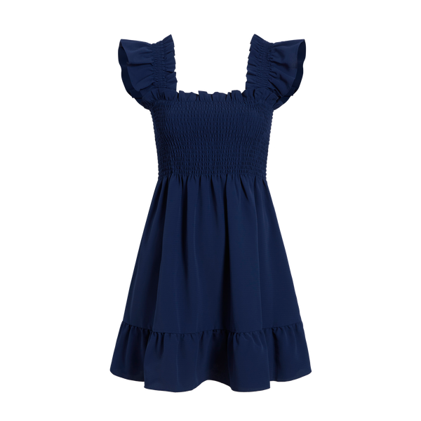 ワンピース house on the hill dress navy The Elizabeth Nap Dress - Navy Crepe – Hill House Home