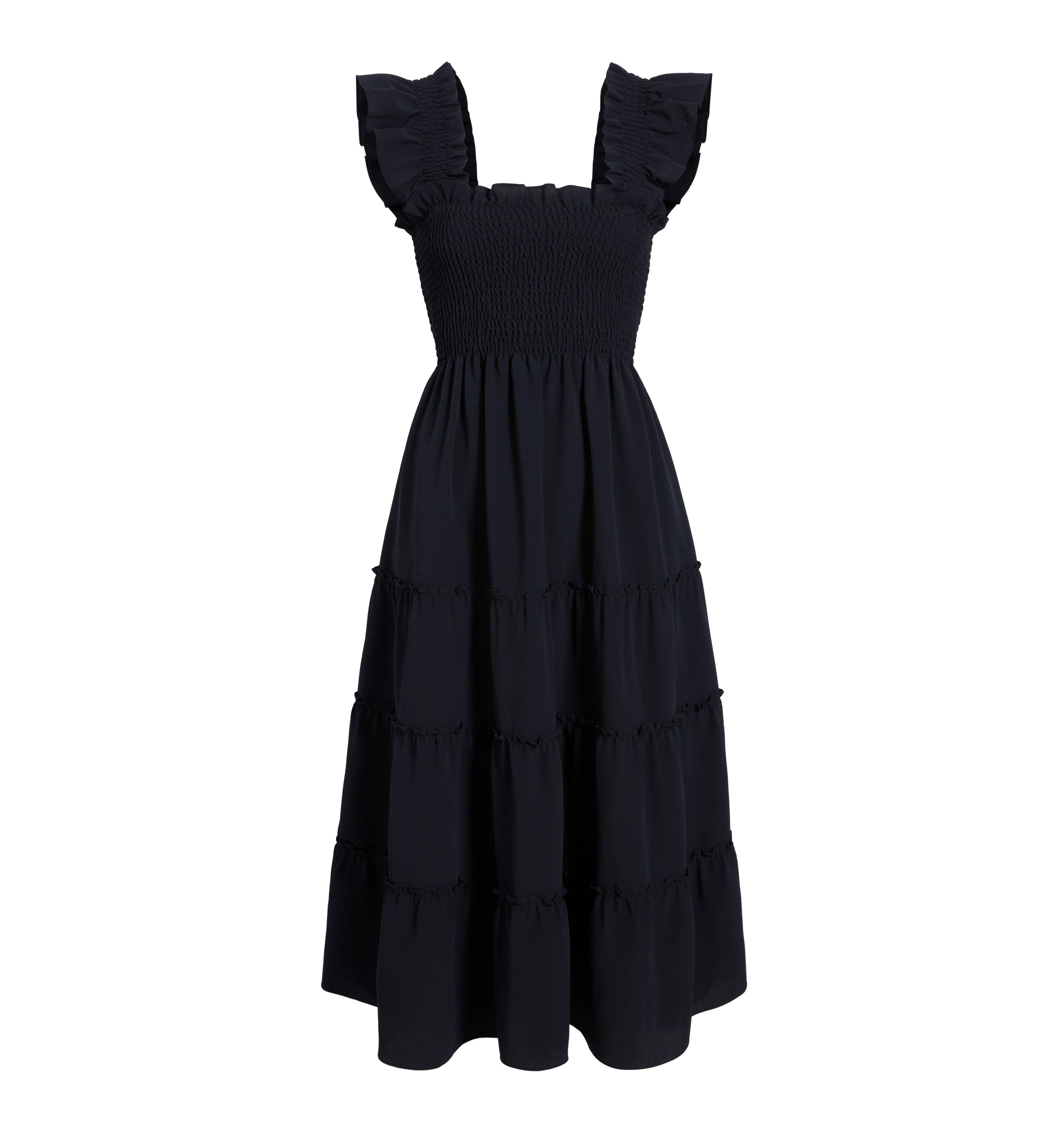 Hill House The Samantha Dress in Black Poplin | eBay