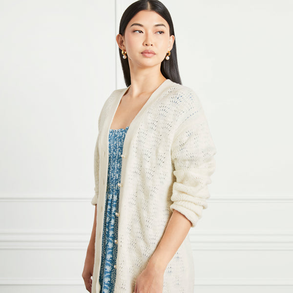 The Grandpa Cardigan Cream Merino Wool