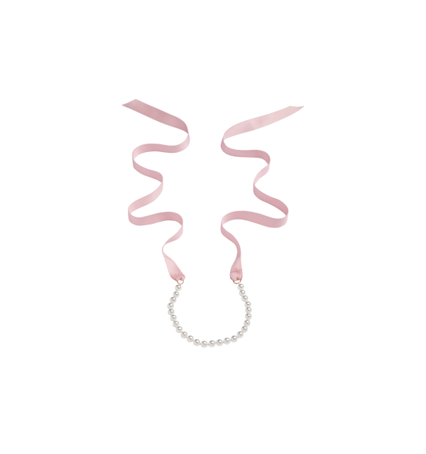 The Pearl Ribbon Choker - Pink