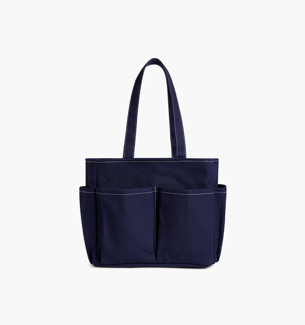 The Market Tote - Navy Cotton Canvas