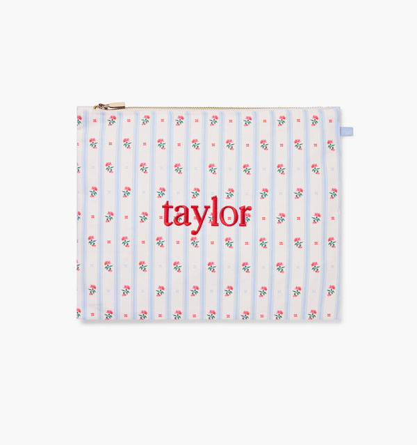 The Big Pouch - Floral Stripe