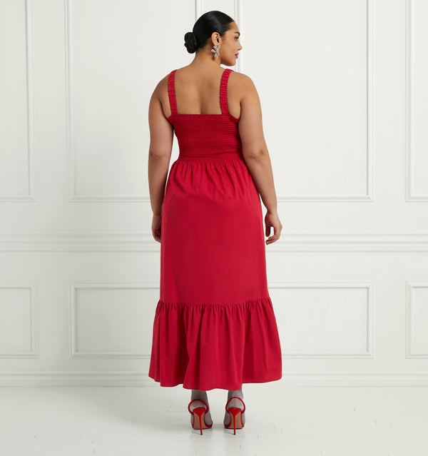 The Anjuli Nap Dress - Victorian Red Cotton