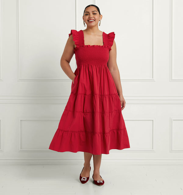 The Ellie Nap Dress - Victorian Red Cotton