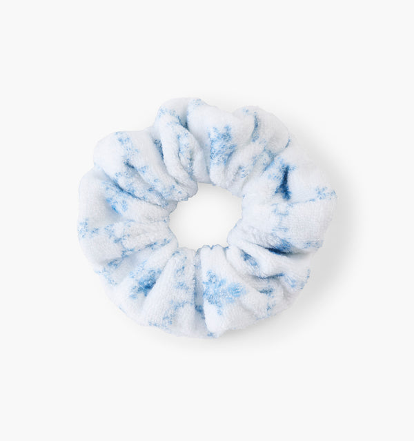 The Terry Scrunchie - Blue Trellis
