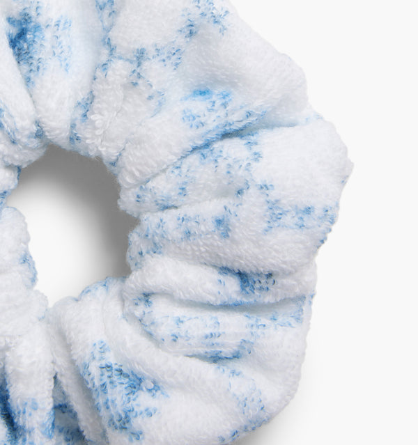 The Terry Scrunchie - Blue Trellis