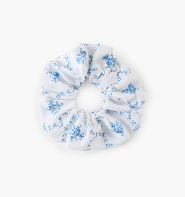 The Interlock Scrunchie - Blue Trellis