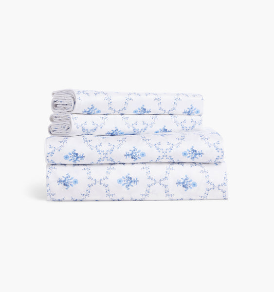 The Sheet Set - Blue Trellis - Queen