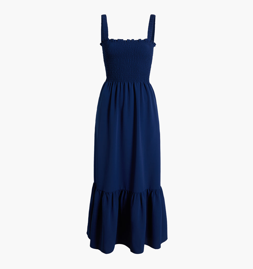 The Anjuli Nap Dress - Navy Crepe – Hill House Home